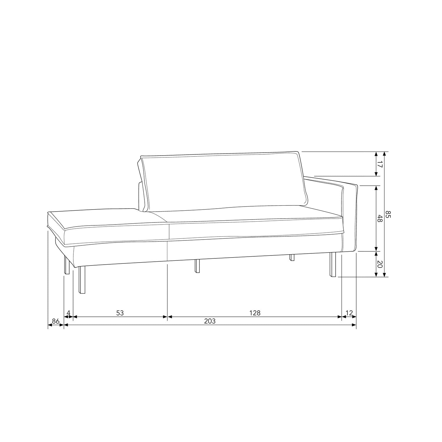 WOOOD sezlong RODEO | 100% Pes | Natural | 85x203x86 cm