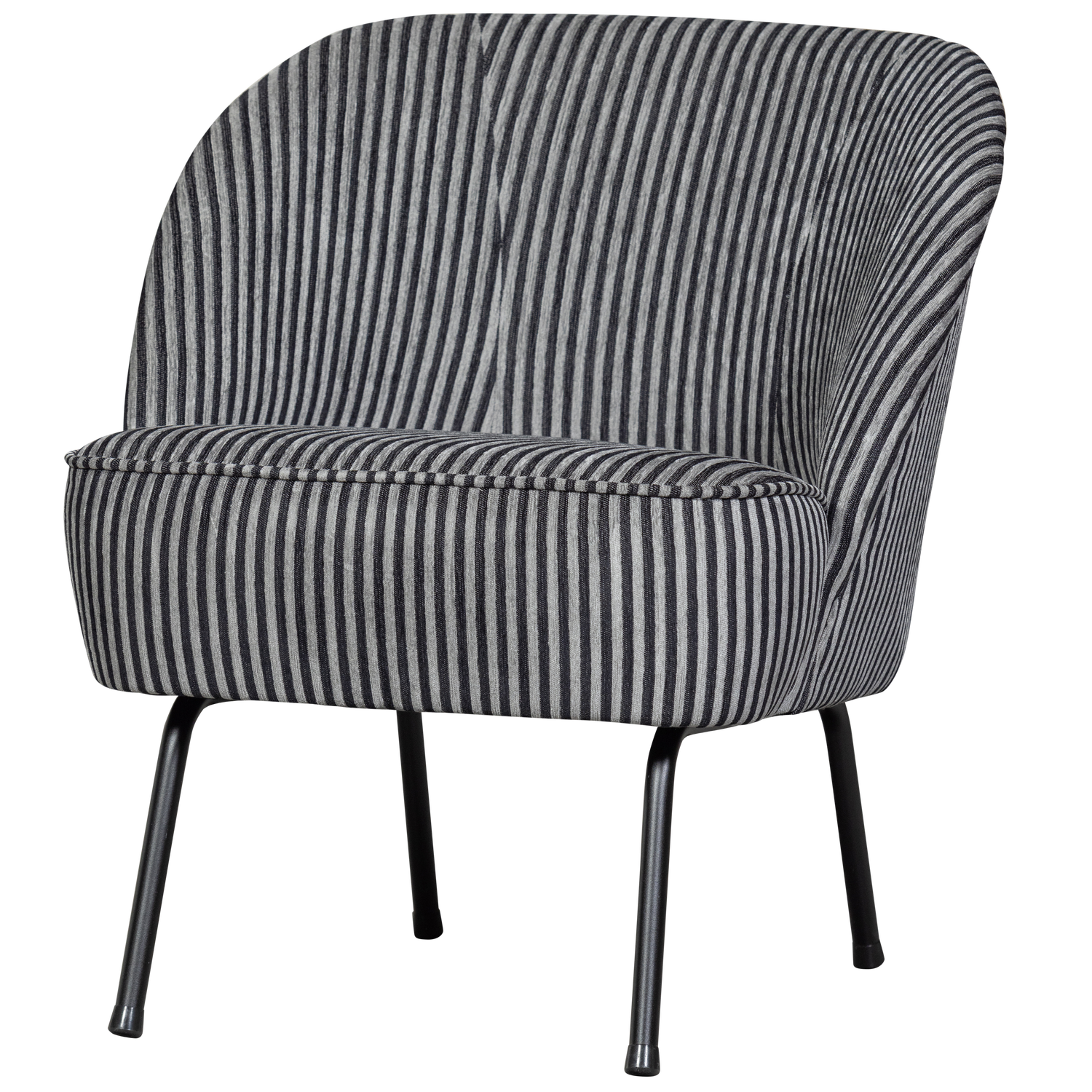 WOOOD fotoliu VOGUE ARMCHAIR STRIPE BLACK/GREY | 100% Pes | Negru | 69x57x70 cm