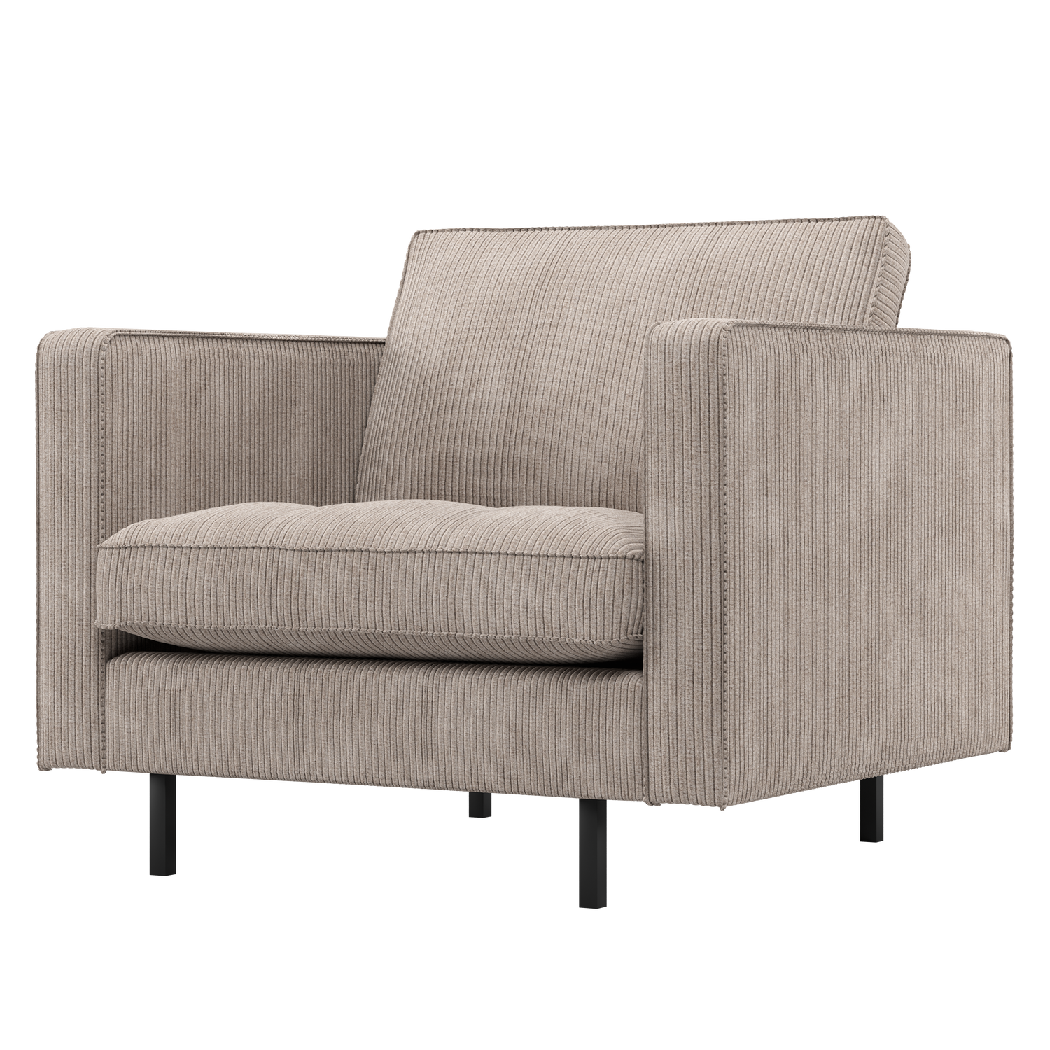 WOOOD fotoliu RODEO CLASSIC ARMCHAIR RIB FABRIC DARK | 100% Pes | Nisipiu | 83x98x88 cm