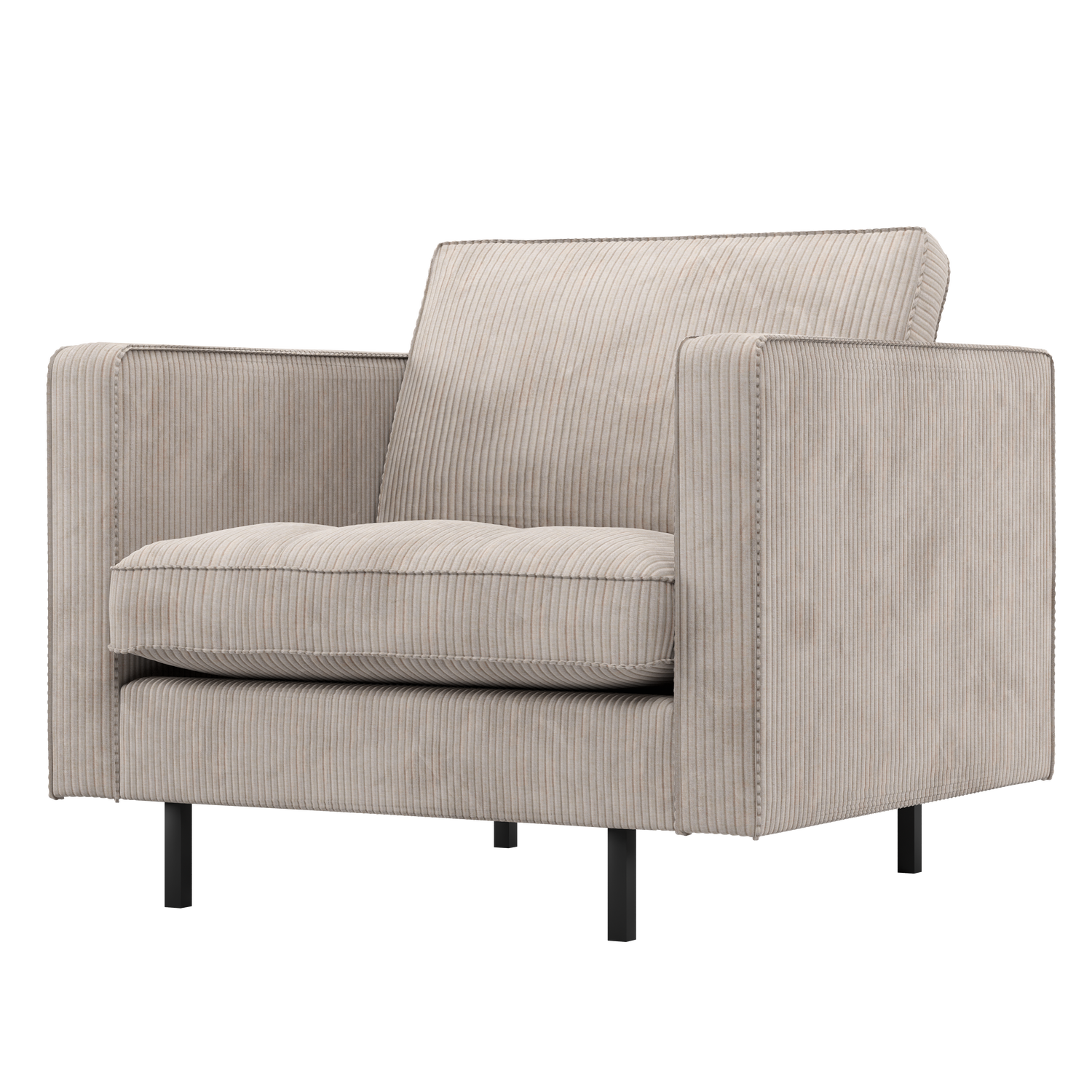WOOOD fotoliu RODEO CLASSIC ARMCHAIR RIB FABRIC | 100% Pes | Ecru | 83x98x88 cm