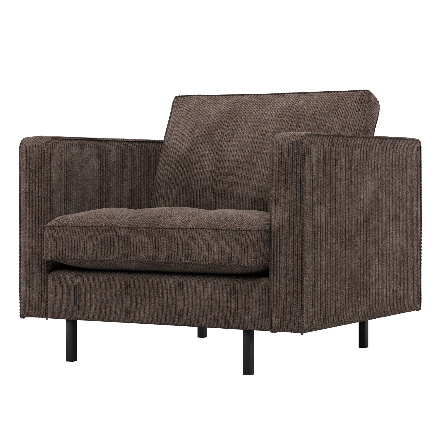 WOOOD fotoliu RODEO CLASSIC ARMCHAIR RIB FABRIC | 100% Pes | Maro | 83x98x88 cm
