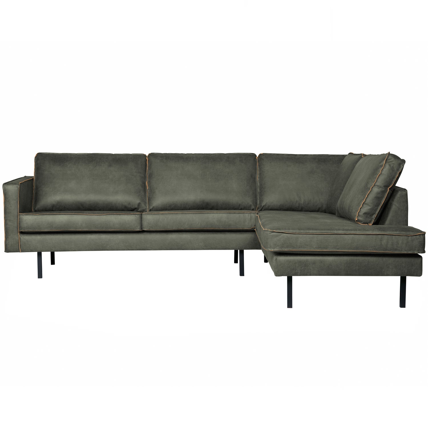 WOOOD canapea colt RODEO | Piele | Army | 85x266x213 cm