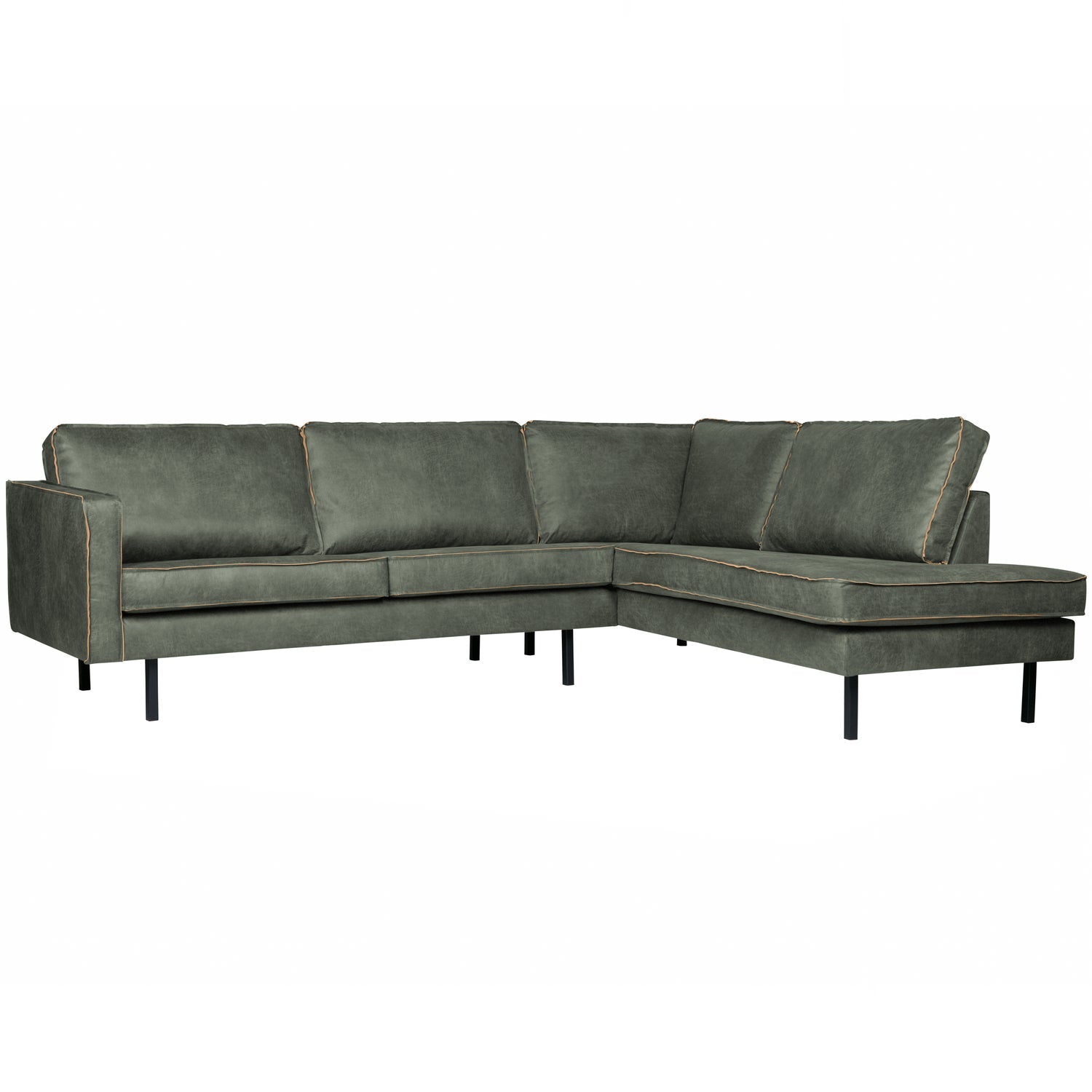 WOOOD canapea colt RODEO | Piele | Army | 85x266x213 cm