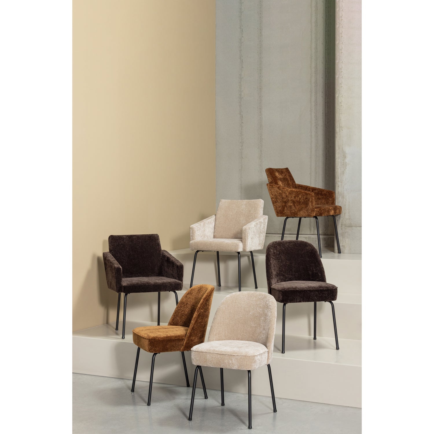 WOOOD scaun dining VOGUE | 100% Pes | Maro inchis | 83x50x57 cm