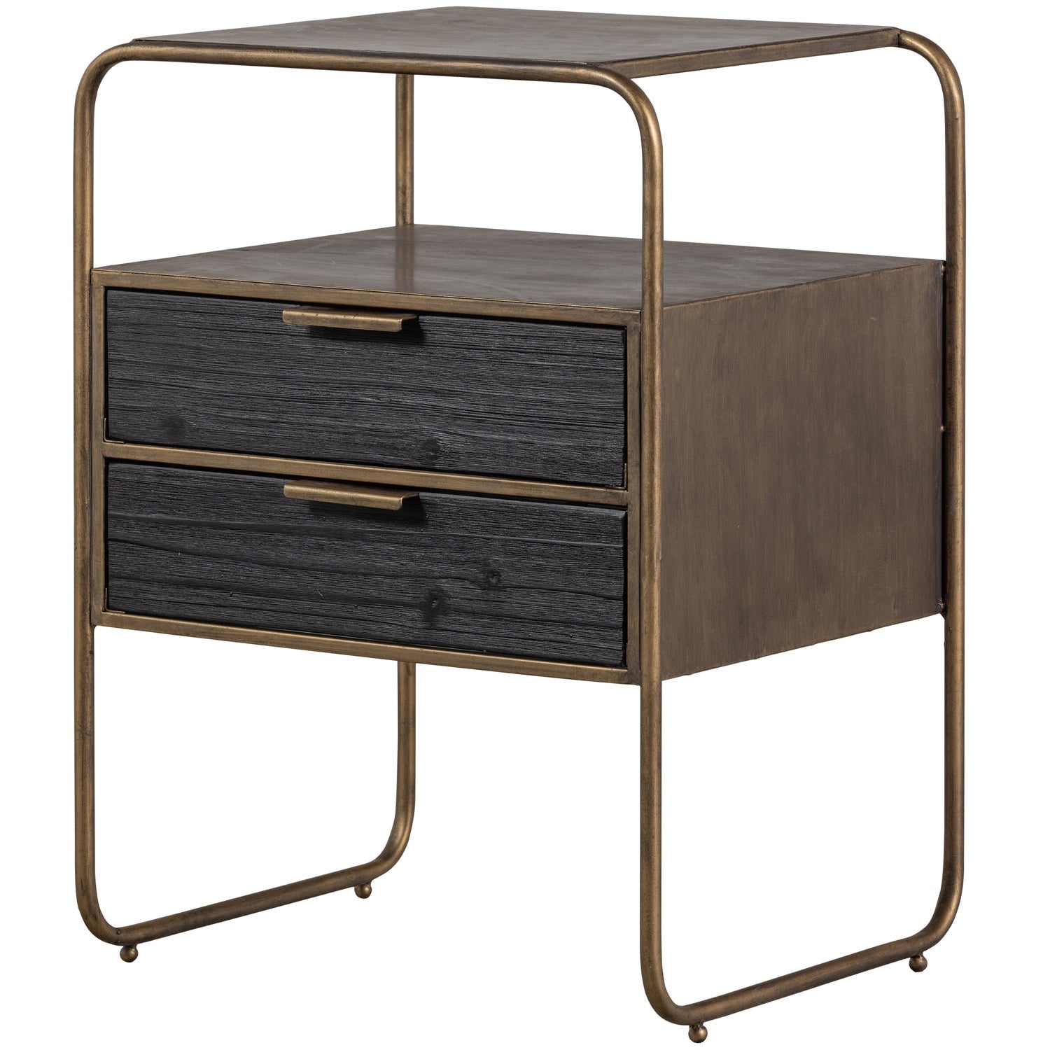 WOOOD noptiera POLITE NIGHTSTAND METAL/WOOD ANTIQUE BRASS | Metal | Antique Brass | 62x45x38 cm