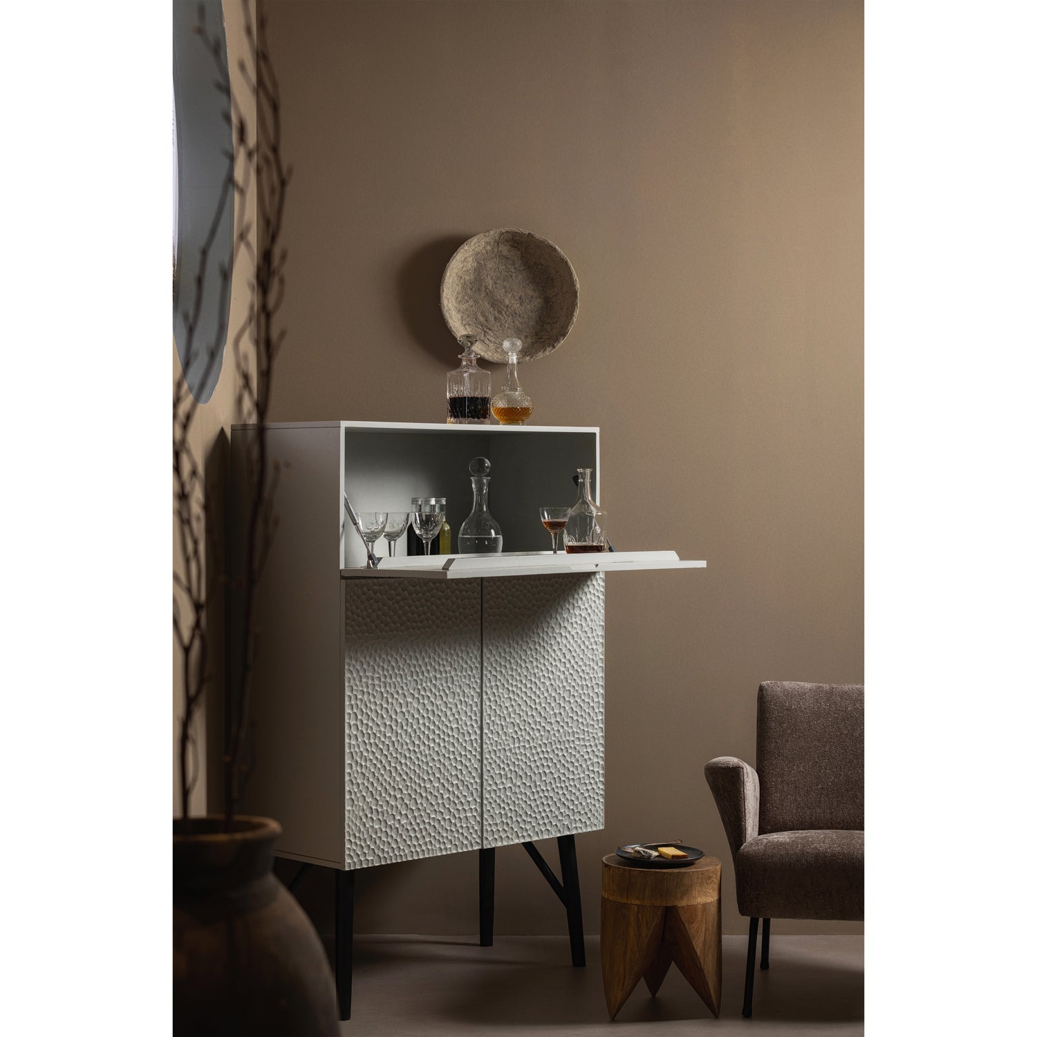 WOOOD dulap CARVED ORGANIC | Lemn mango | Mist | 146x90x46 cm