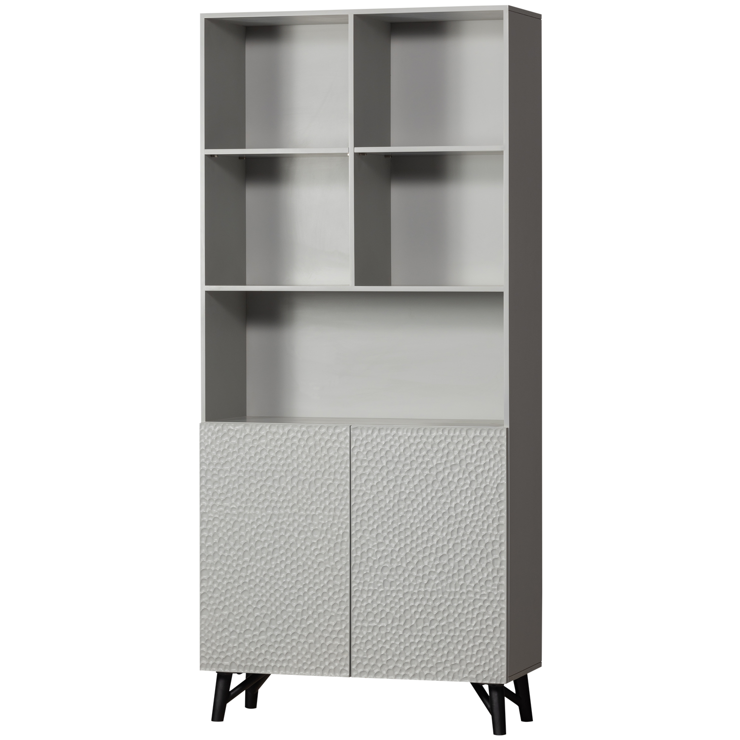 WOOOD dulap depozitare CARVED ORGANIC 2-DOORS | Lemn mango | Mist | 200x90x37 cm
