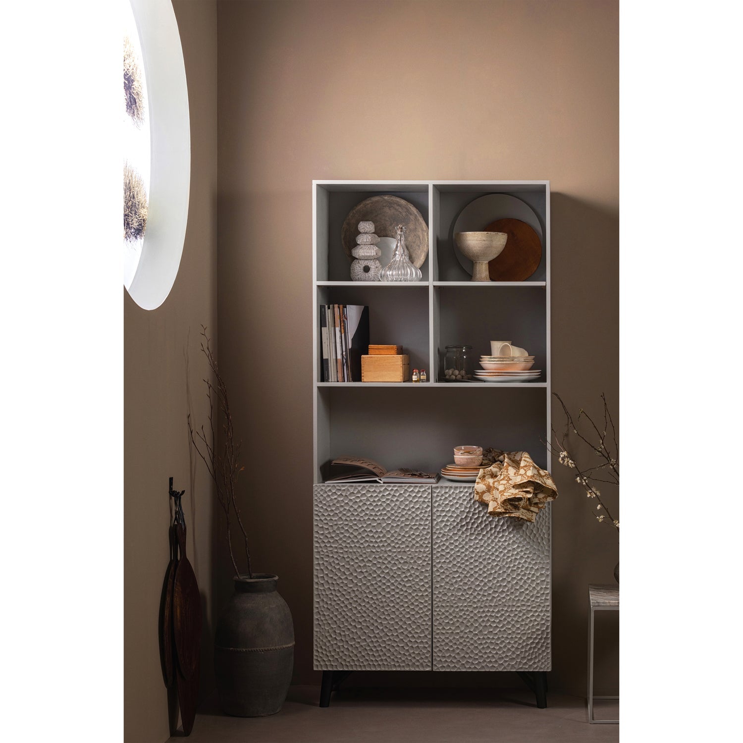 WOOOD dulap depozitare CARVED ORGANIC 2-DOORS | Lemn mango | Mist | 200x90x37 cm