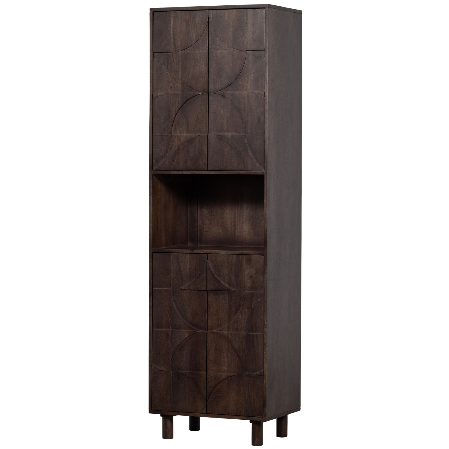 WOOOD dulap depozitare DRAW 4-DOOR | Lemn mango | Nuc | 200x60x40 cm