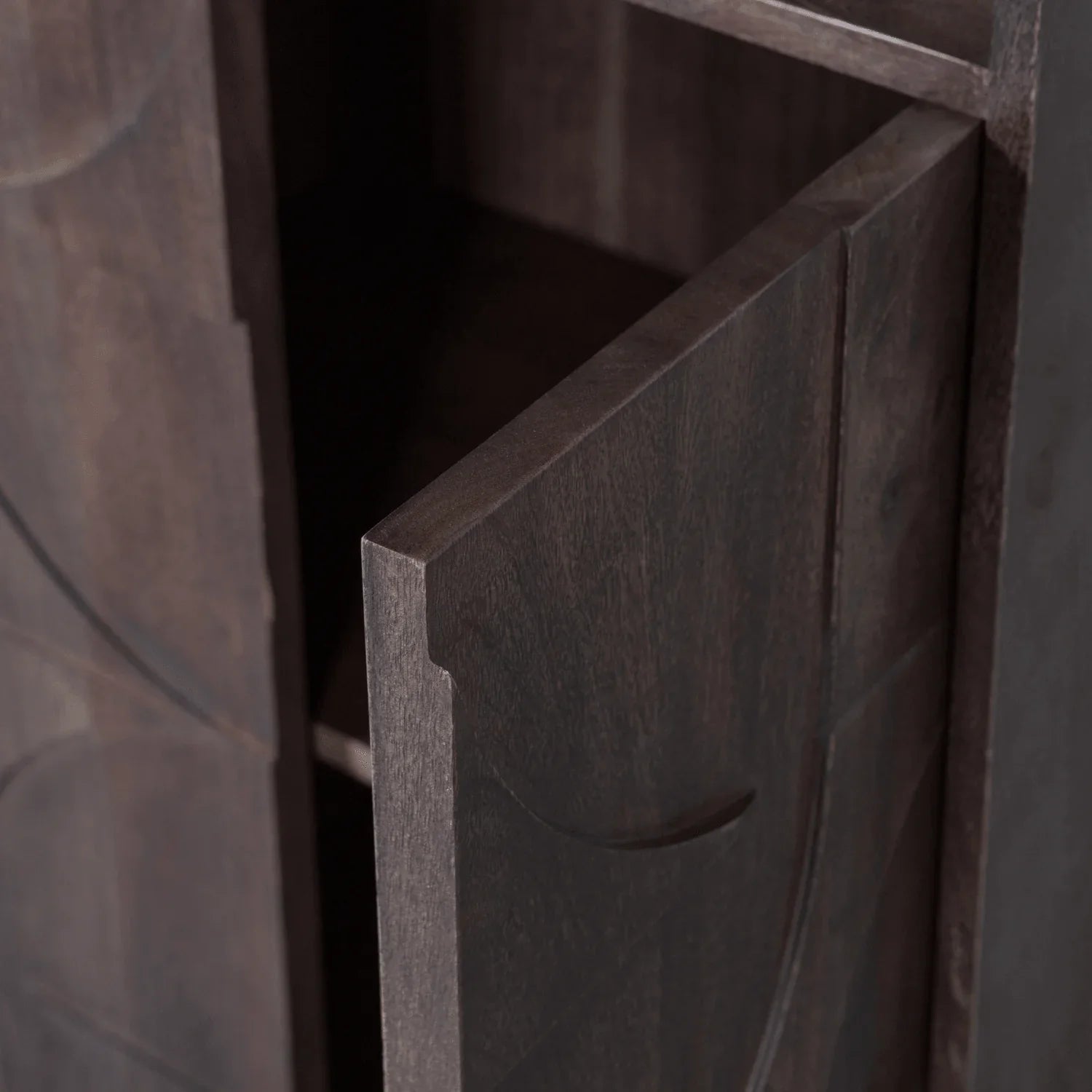 DRAW 4-DOOR STORAGE CABINET WITH OPEN COMPARTMENT MANGO WOOD