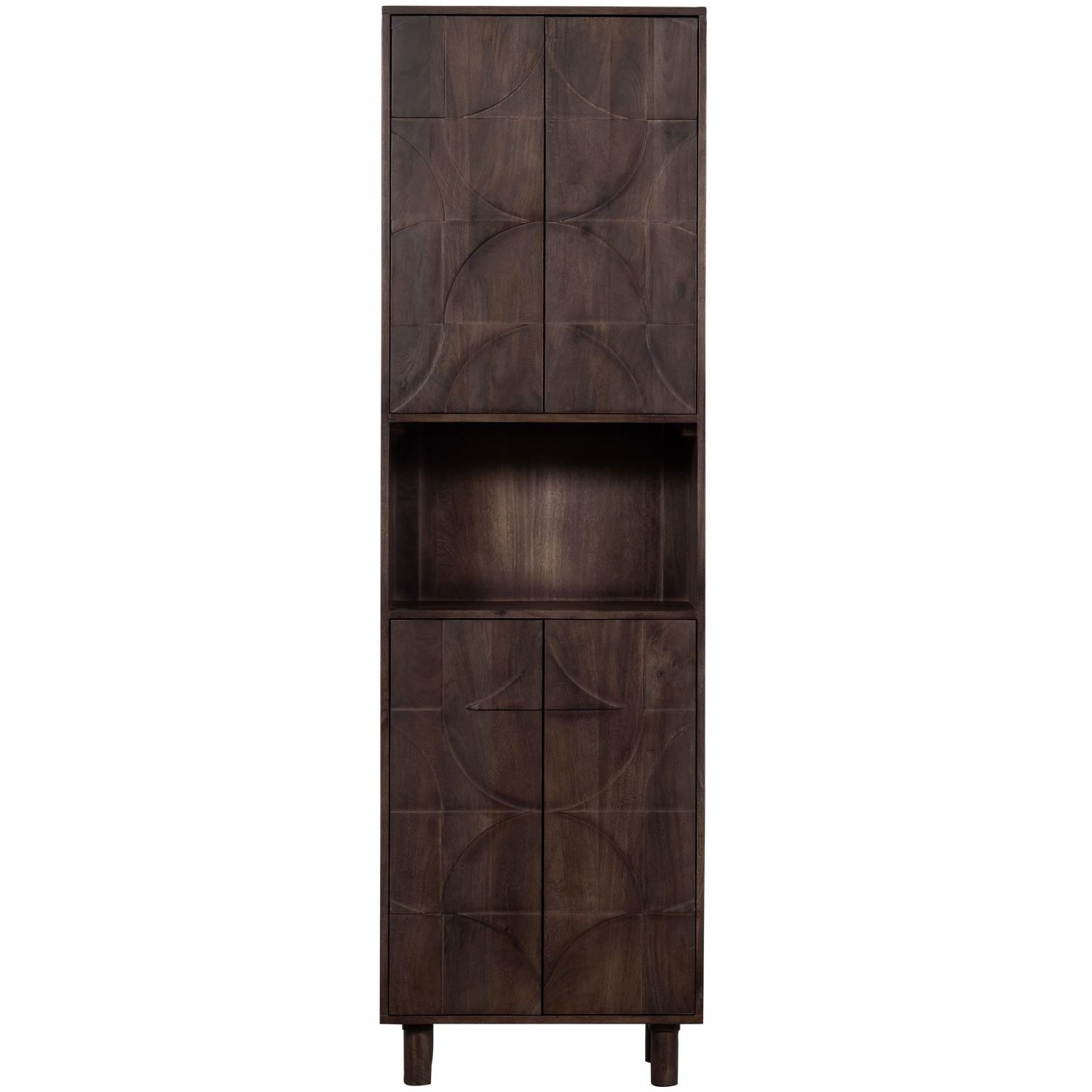 WOOOD dulap depozitare DRAW 4-DOOR | Lemn mango | Nuc | 200x60x40 cm