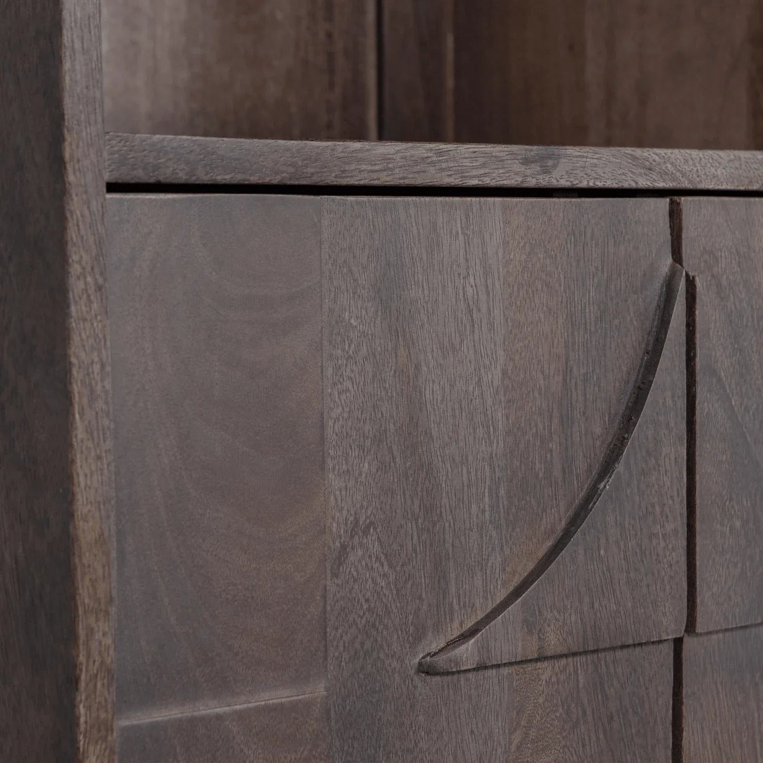 DRAW 4-DOOR STORAGE CABINET WITH OPEN COMPARTMENT MANGO WOOD