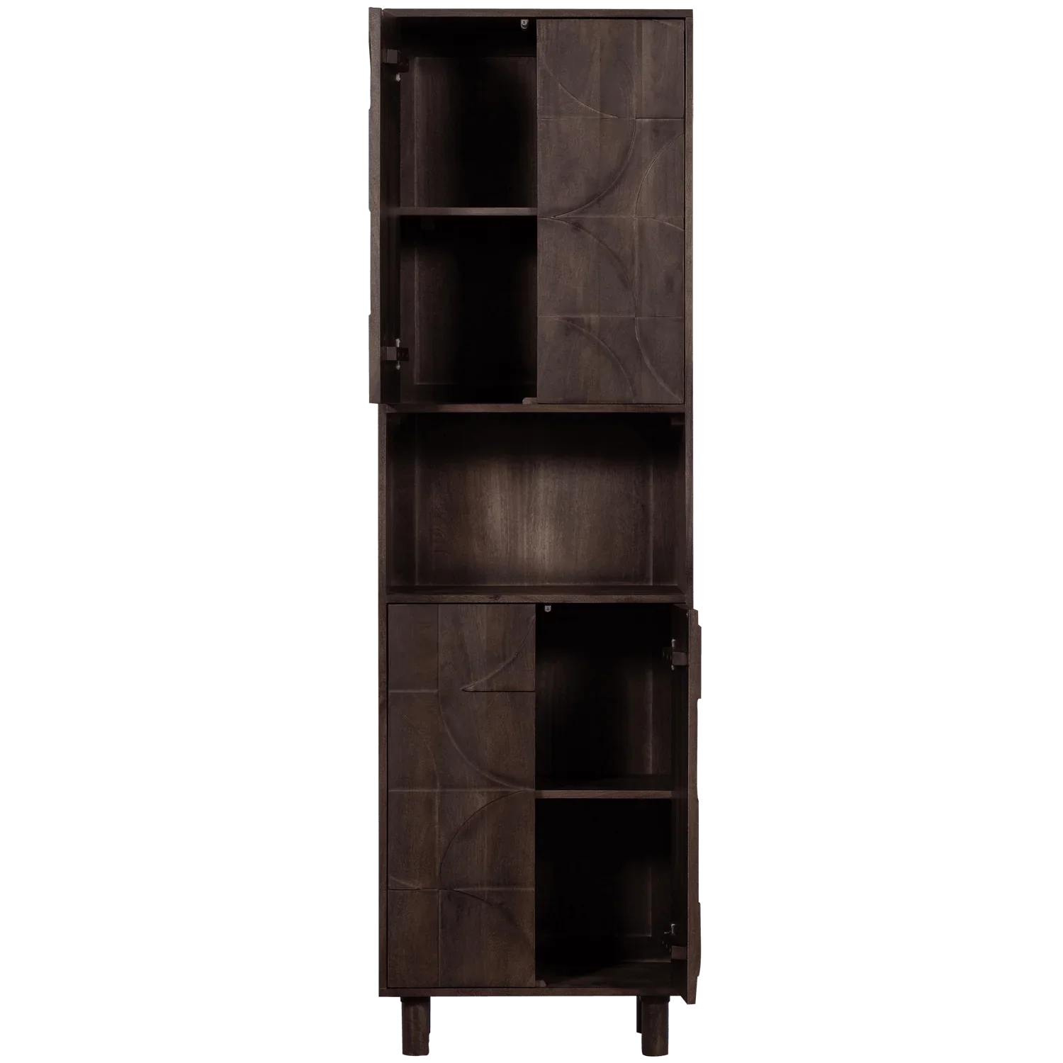 DRAW 4-DOOR STORAGE CABINET WITH OPEN COMPARTMENT MANGO WOOD
