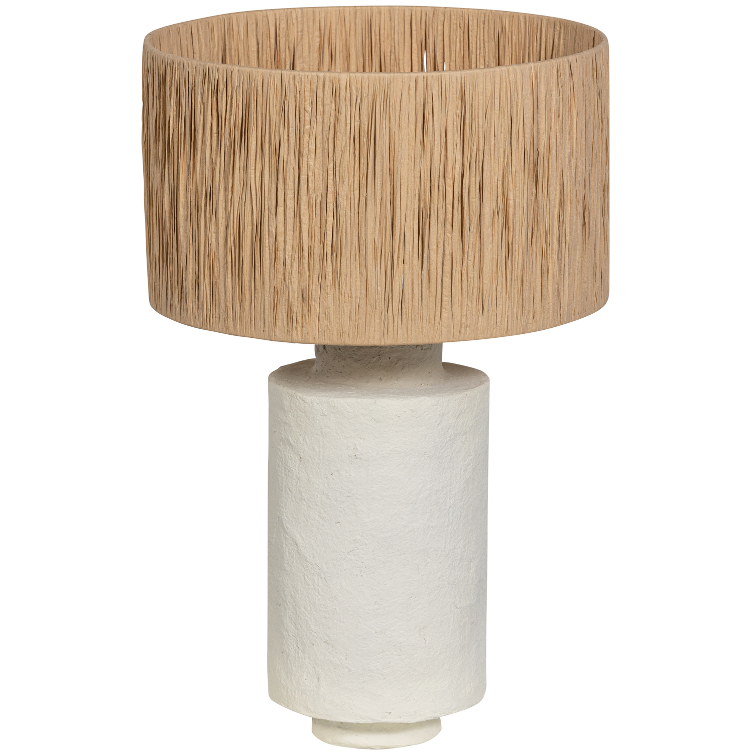 POINTED TABLE LAMP METAL/RAFFIA NATURAL