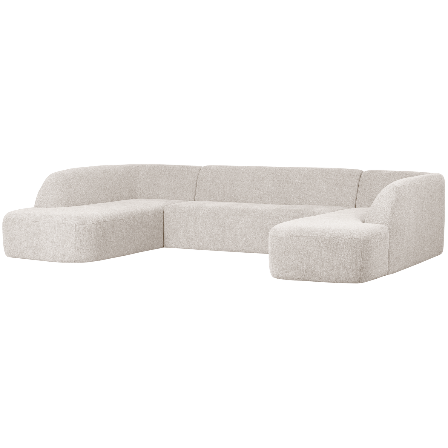 WOOOD canapea colt SLOPING U-SHAPE | poliester | Pearl melange | 77x339x225 cm