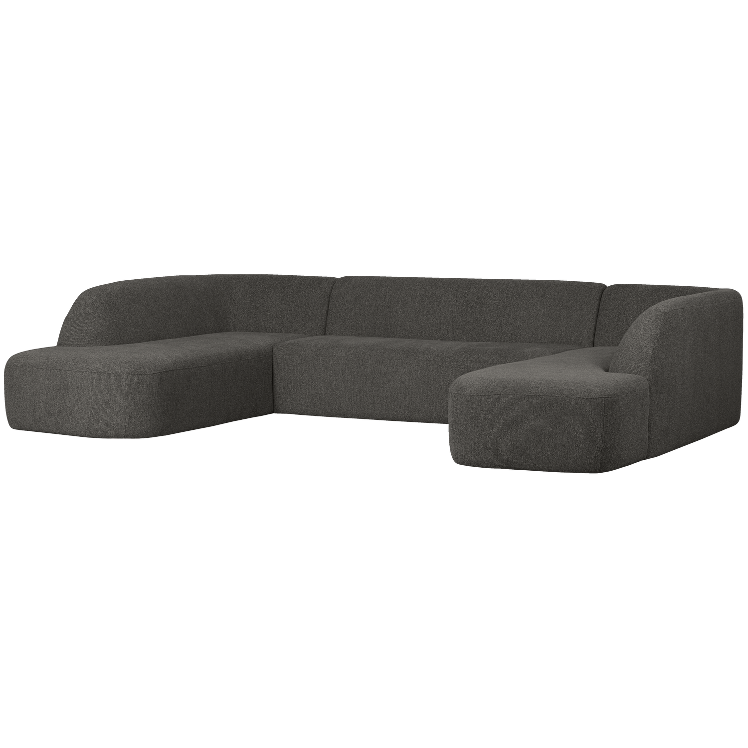 WOOOD canapea colt SLOPING U-SHAPE | poliester | Negru | 77x339x225 cm