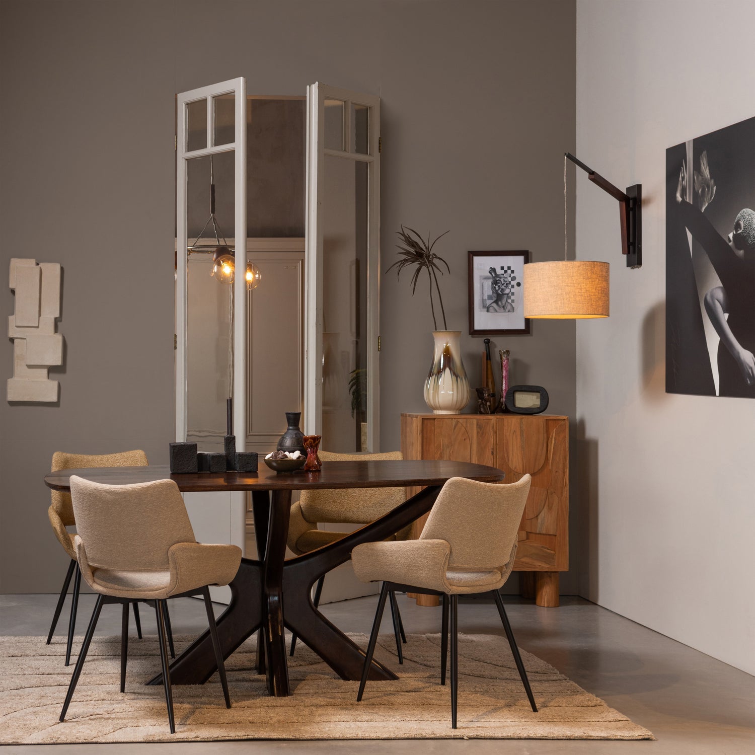 WOOOD scaun dining PARADE | 100% Pes | Nisipiu | 83x58x55 cm