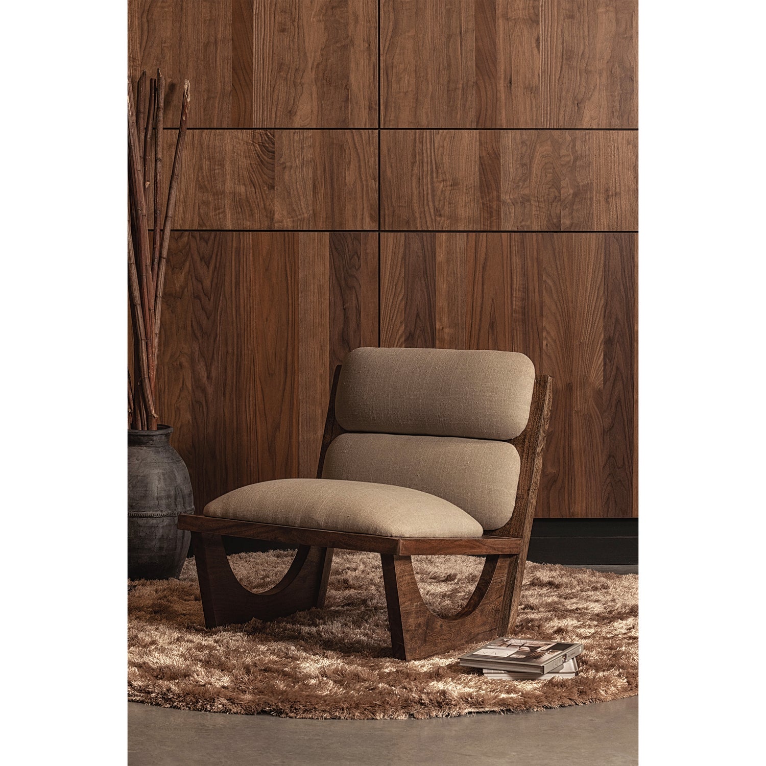 WOOOD fotoliu OPULENT ARMCHAIR BOUCLE/WOOD | Acacia | Natural | 71x70x80 cm