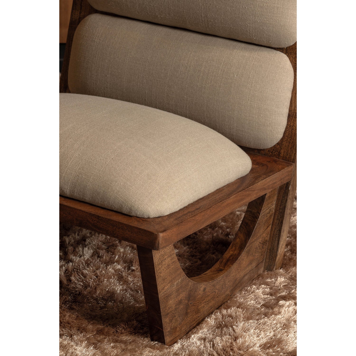 WOOOD fotoliu OPULENT ARMCHAIR BOUCLE/WOOD | Acacia | Natural | 71x70x80 cm