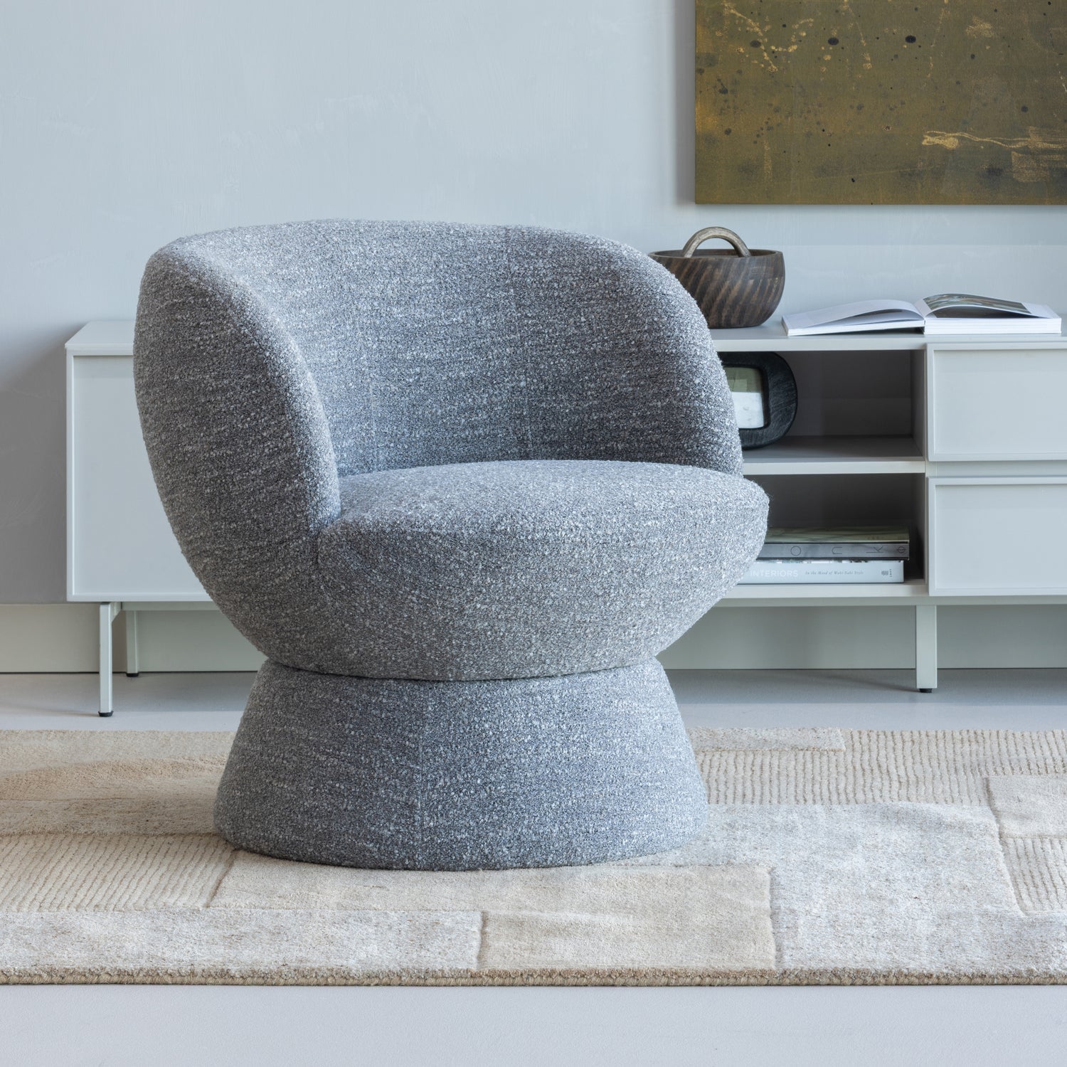 SHUFFLE SWIVEL ARMCHAIR GREY MELANGE