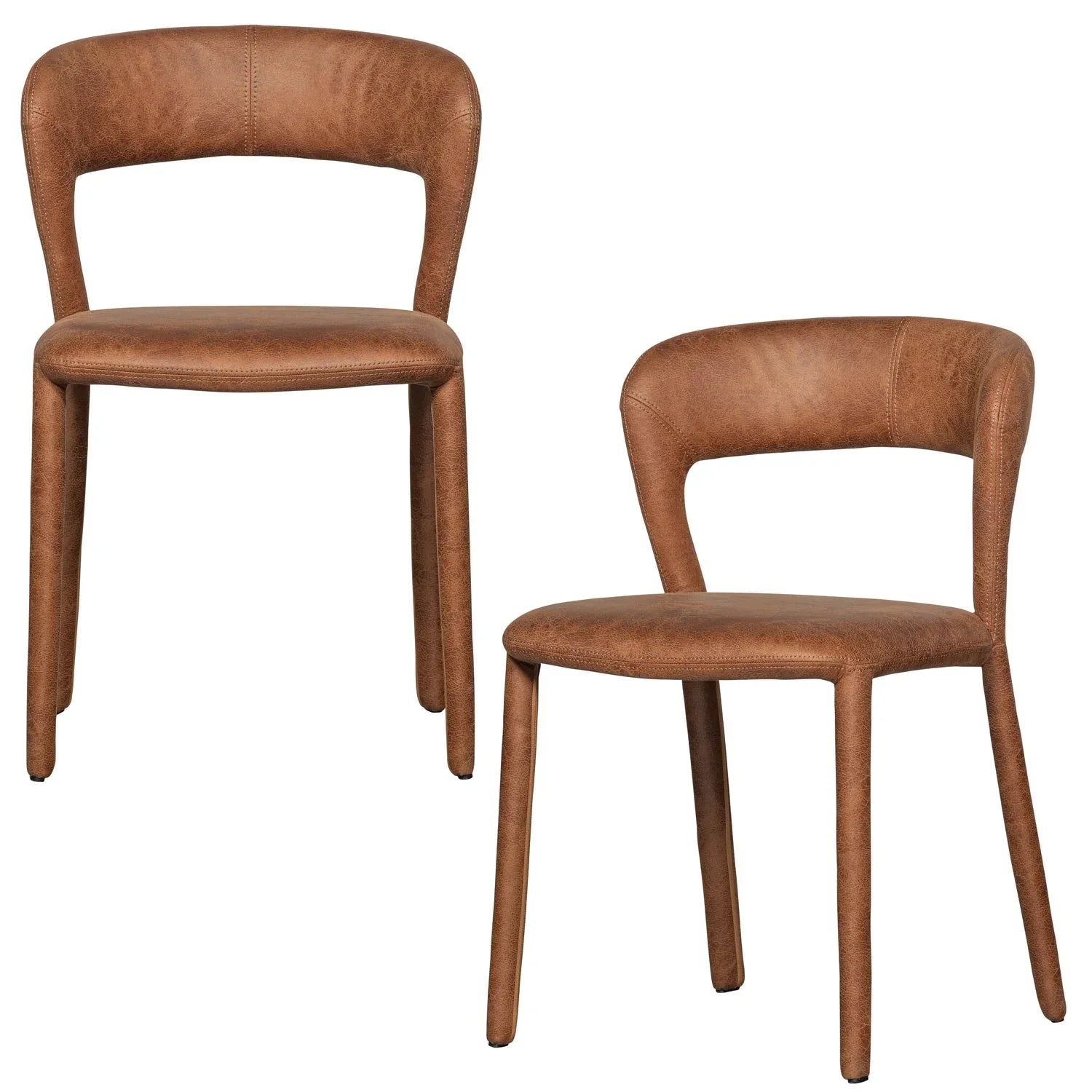 NOBLE DINING CHAIR LEATHERLOOK COGNAC