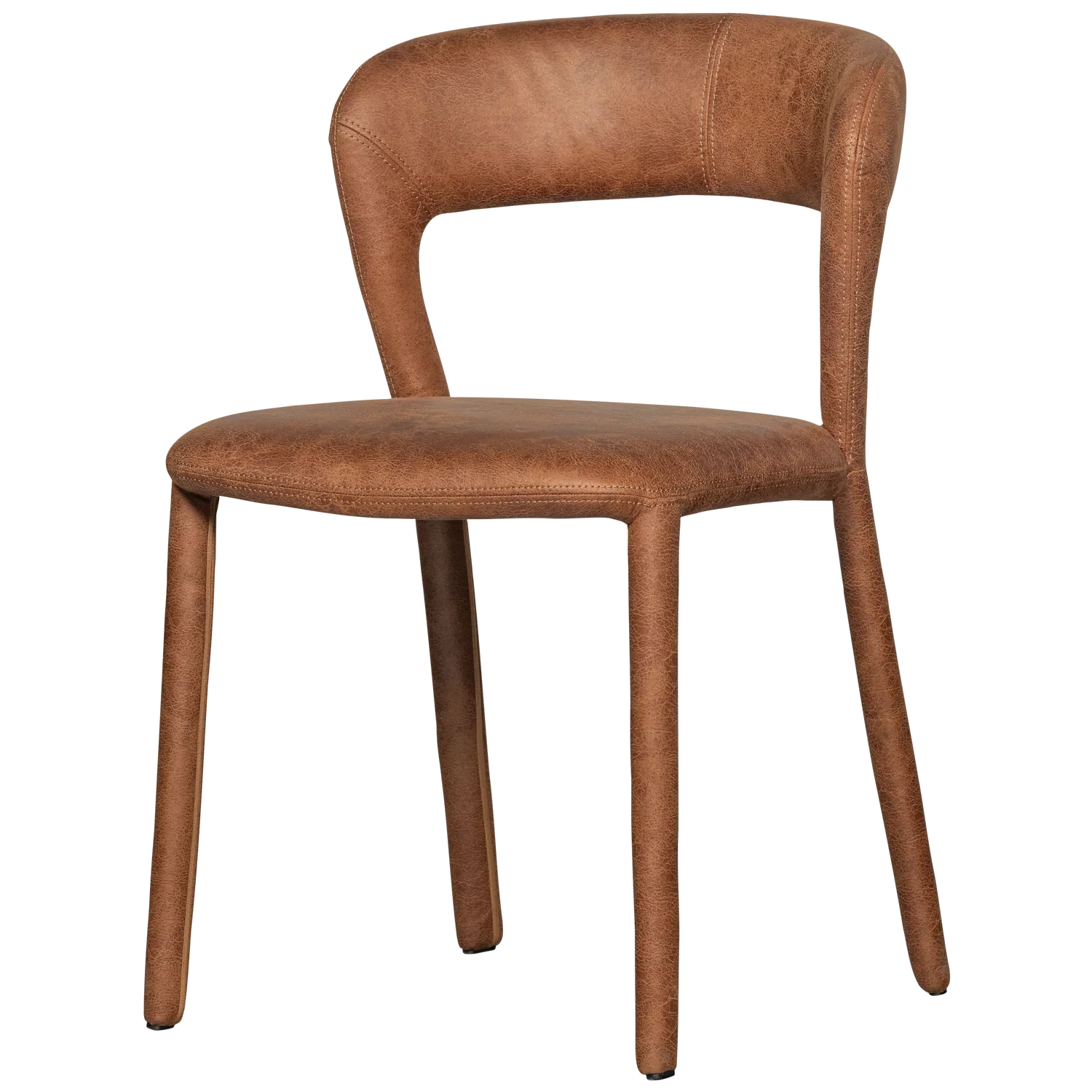 NOBLE DINING CHAIR LEATHERLOOK COGNAC