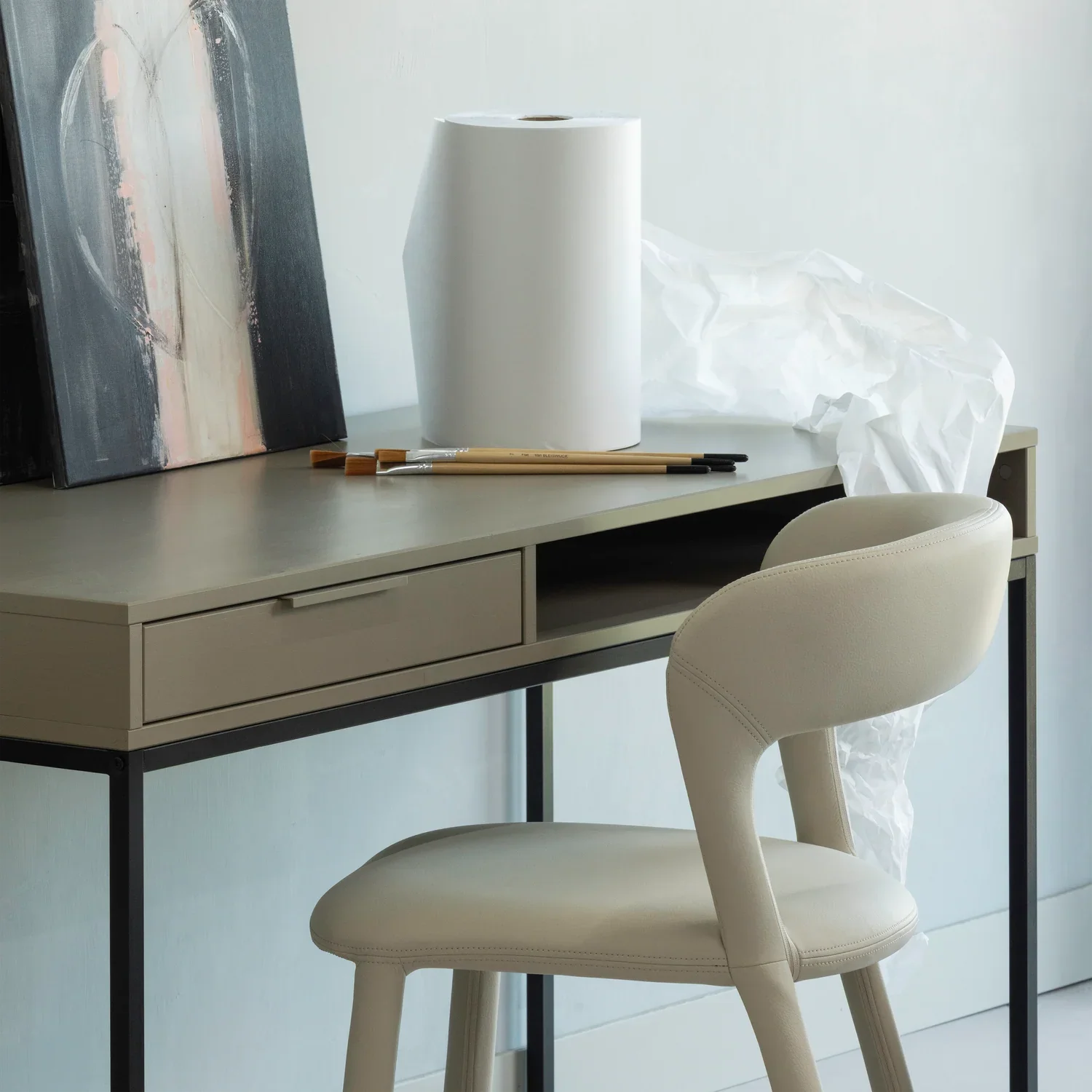 NOBLE DINING CHAIR LEATHERLOOK BEIGE