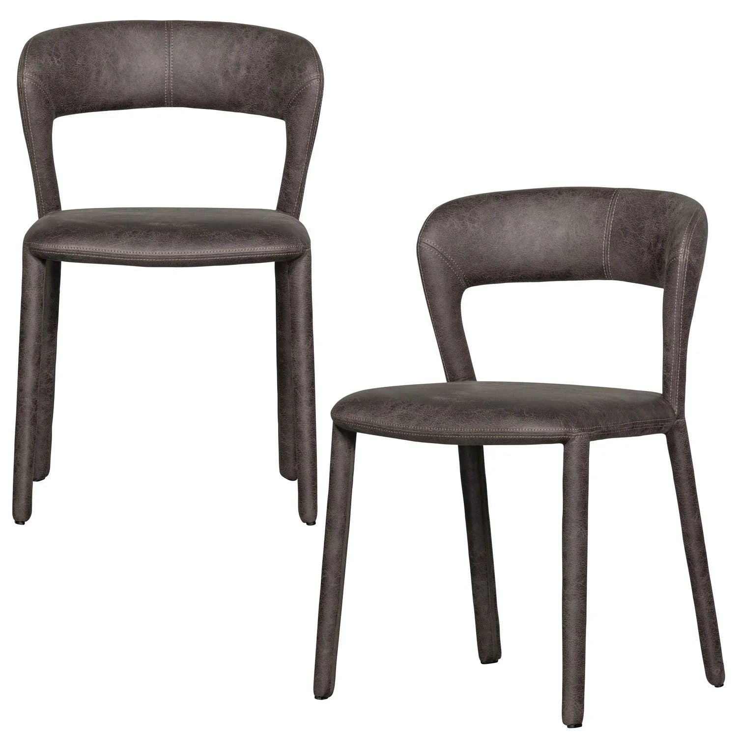 NOBLE DINING CHAIR LEATHERLOOK BLACK/GREY