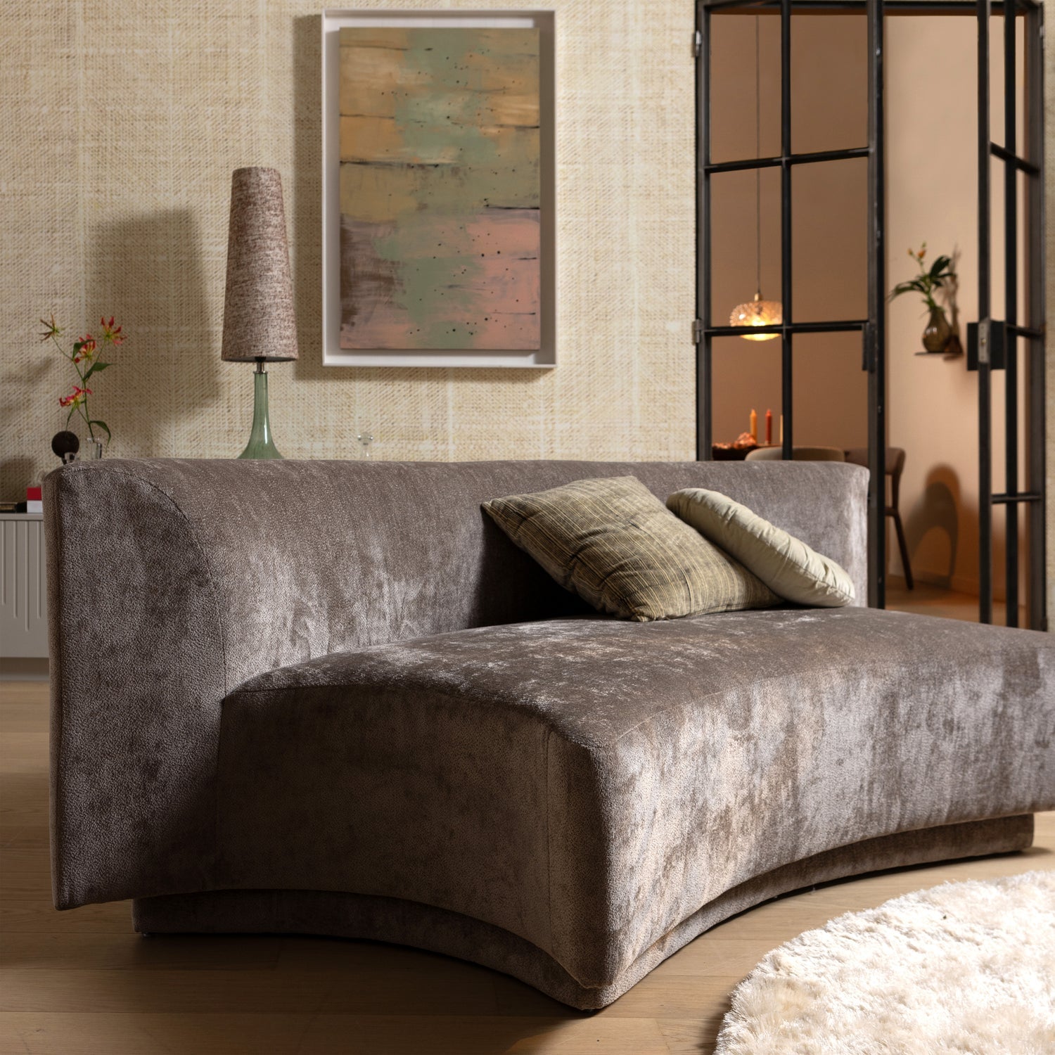 WOOOD canapea 2 locuri POPULAR | 100% Pes | Taupe | 72x215x97 cm