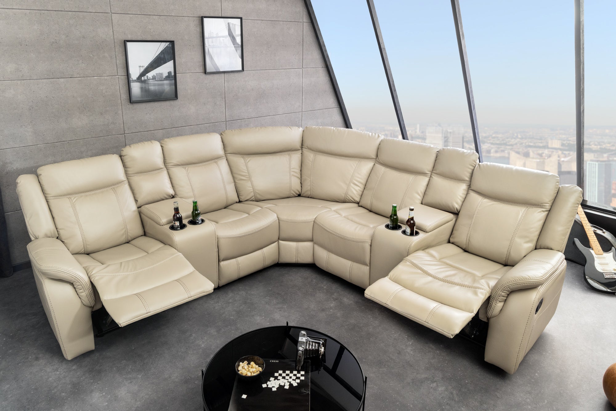 Invicta Fotoliu HOLLYWOD - 5 Locuri | Bej | 270x105x270 cm