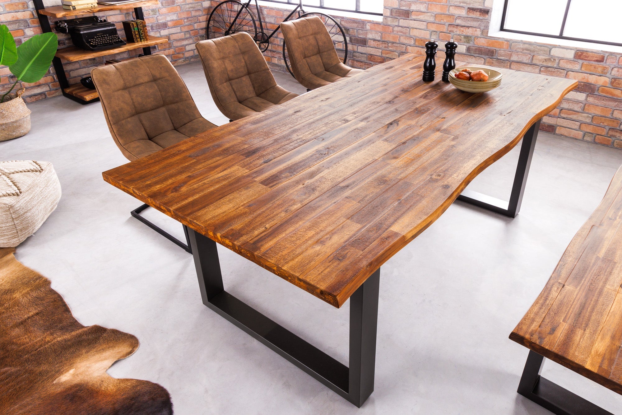 Invicta Masă dining GENESIS - 160cm | Acacia, Maro | 160x76x90 cm