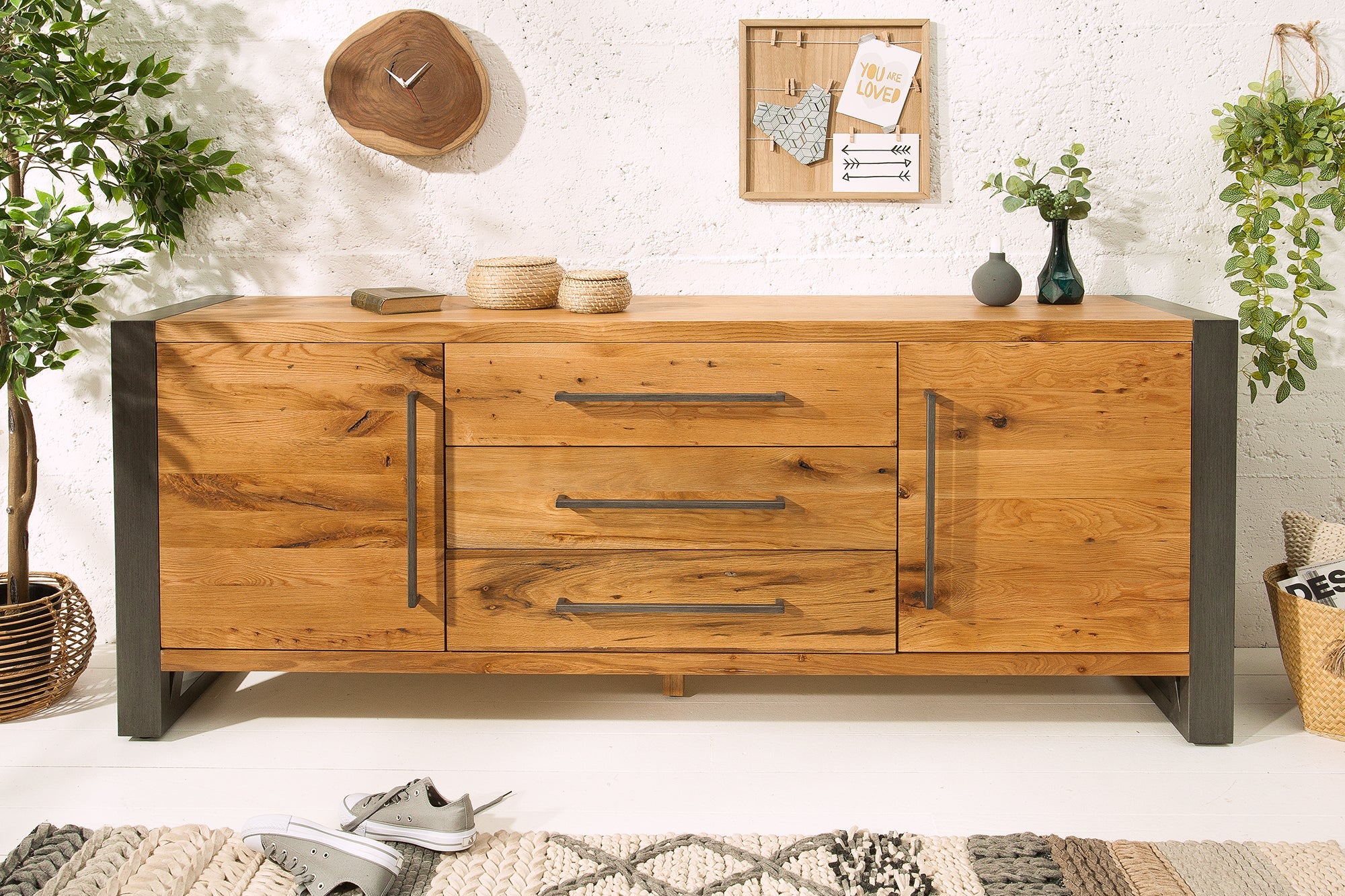 Invicta Comodă THOR - 200cm | Stejar | 200x81x45 cm