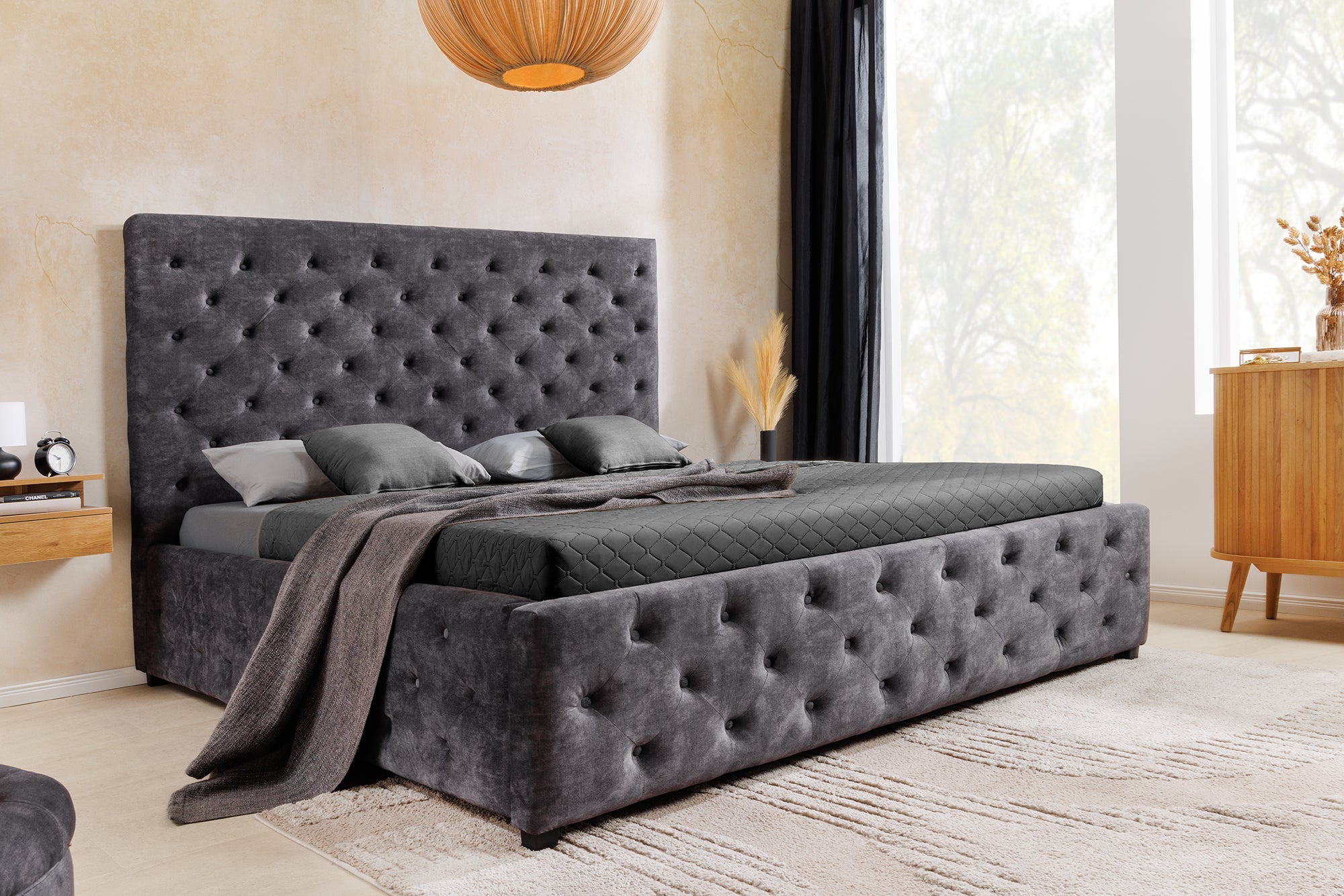 Invicta Pat PARIS - 200cm | Catifea, Gri | 200x145x220 cm