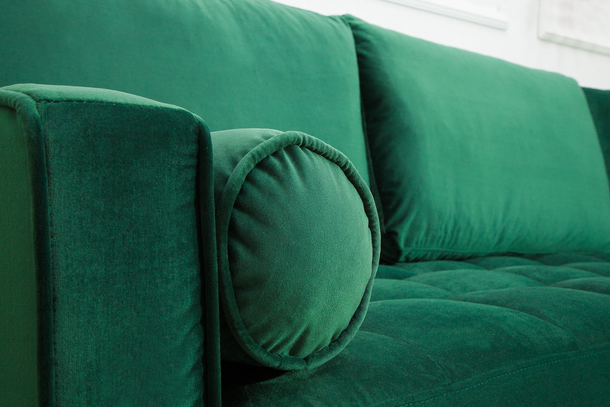 Invicta Canapea COZY VELVET - 260cm | Catifea, Verde | 260x85x83 cm