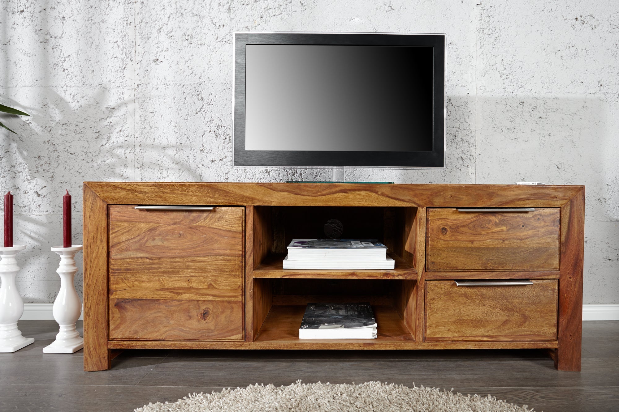 Invicta Comodă TV TV - 135cm | Sheesham | 135x50x45 cm