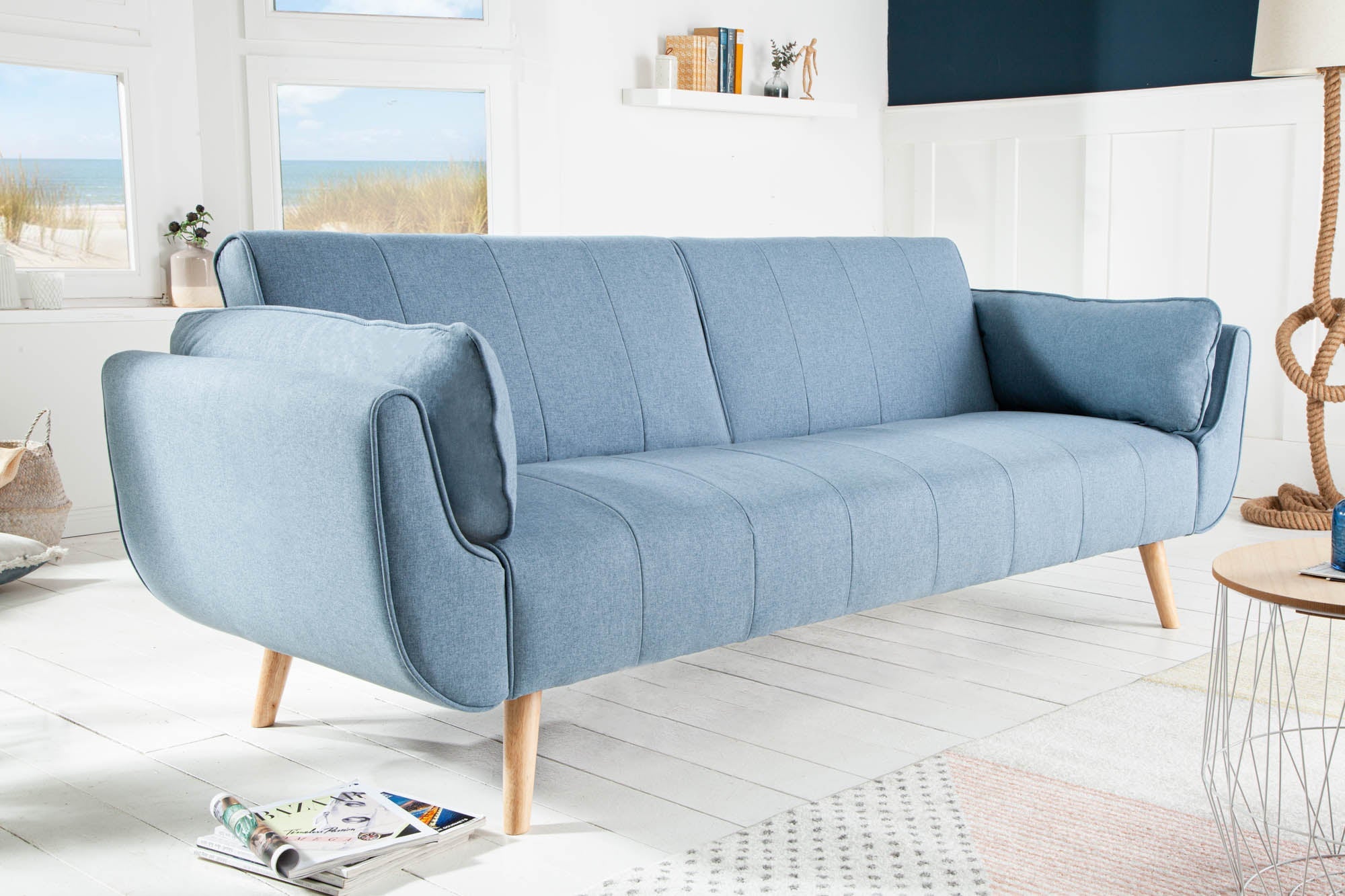 Invicta Canapea extensibilă DIVANI - 215cm | Catifea, Verde | 215x85x91 cm