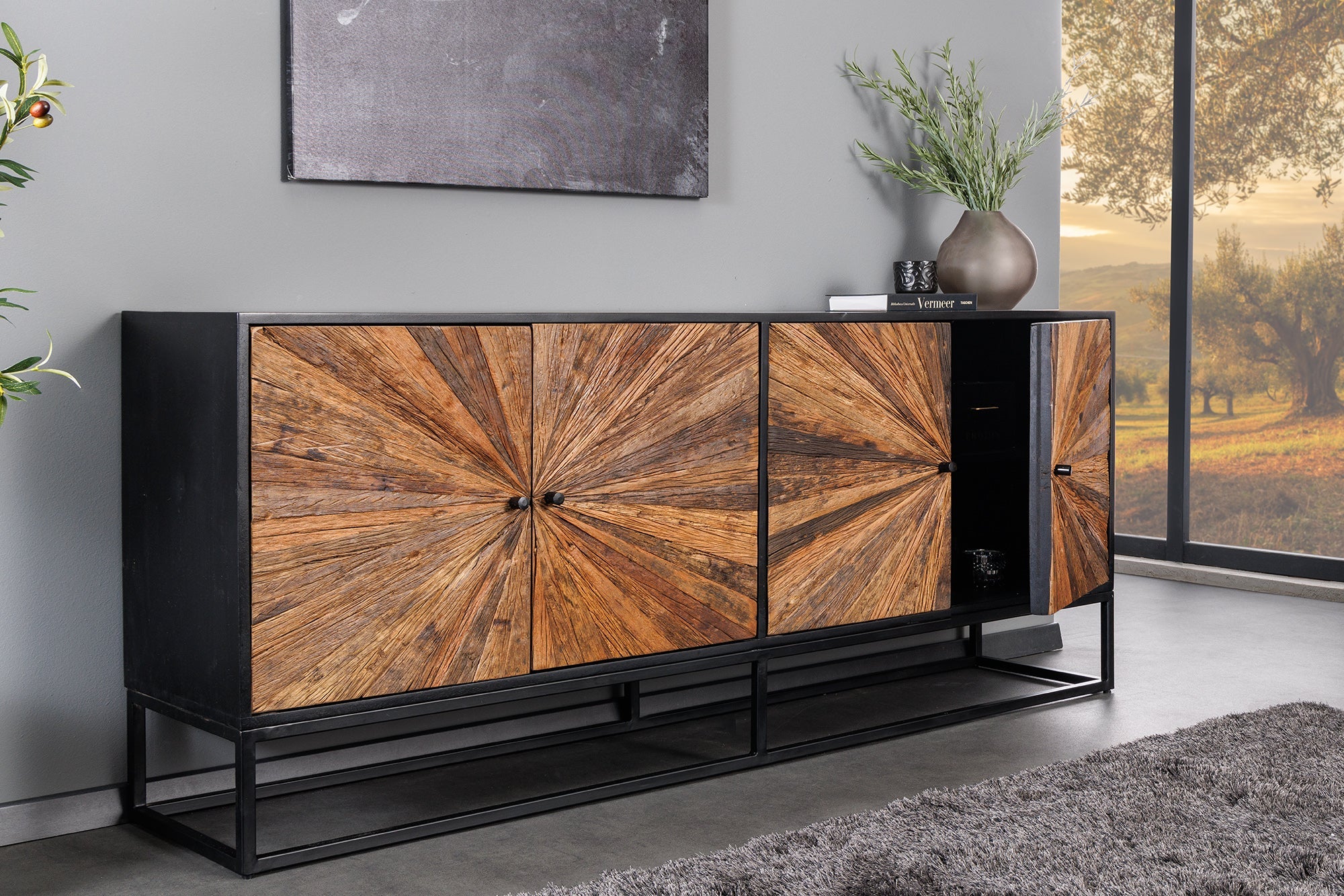 Invicta Comodă BARRACUDA - 180cm | Mango, Maro | 177x75x38 cm