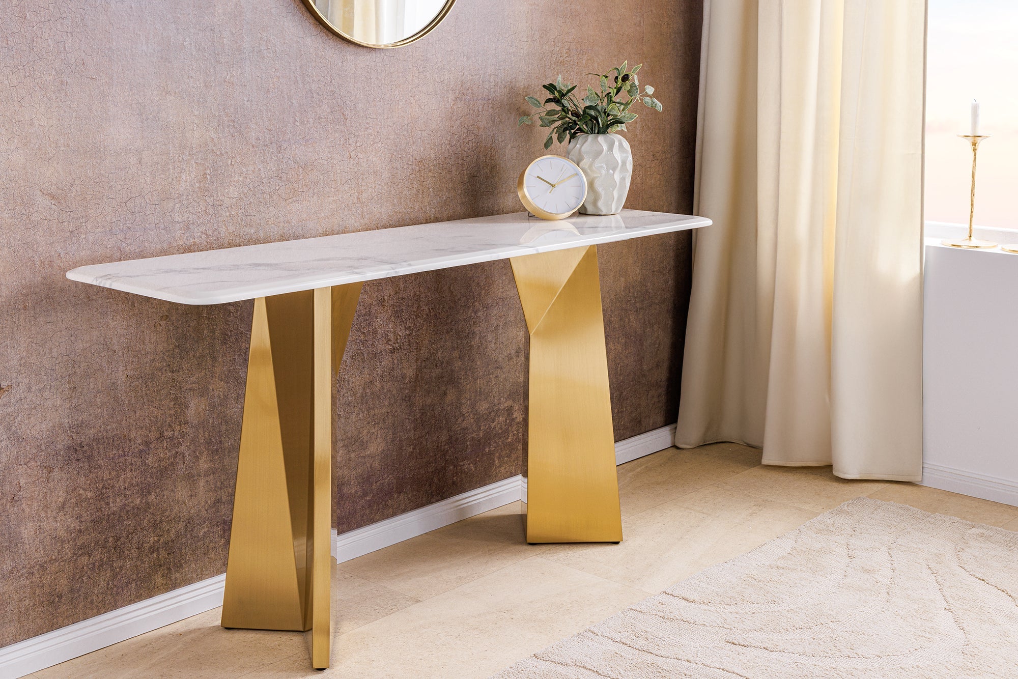 Invicta Consolă EXTRAVAGANCIA - 140cm | Marmură, Alb | 140x75x40 cm