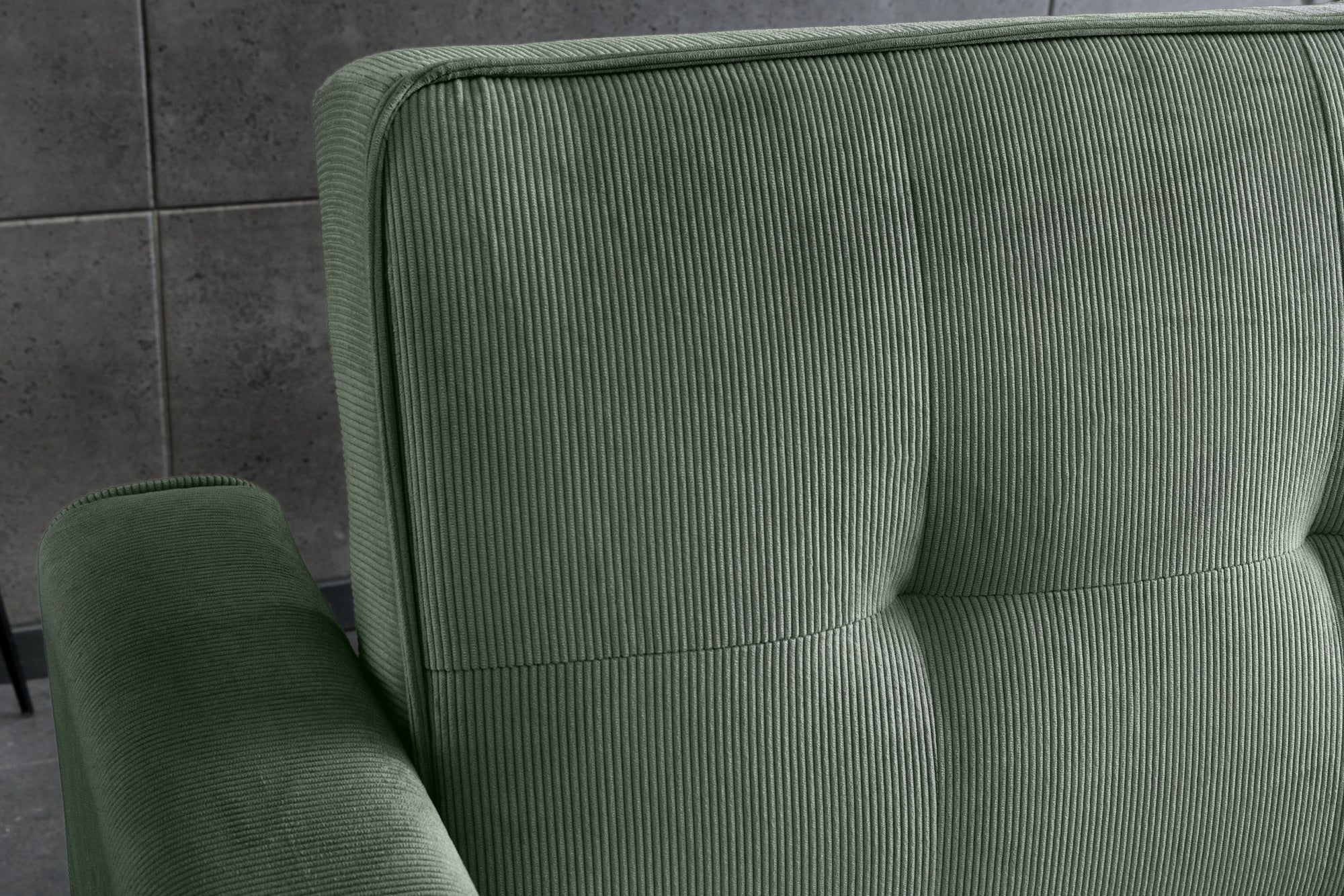 Invicta Canapea extensibilă SMART - 180cm, 2 Locuri | Țesătură Cord, Verde | 180x95x90 cm
