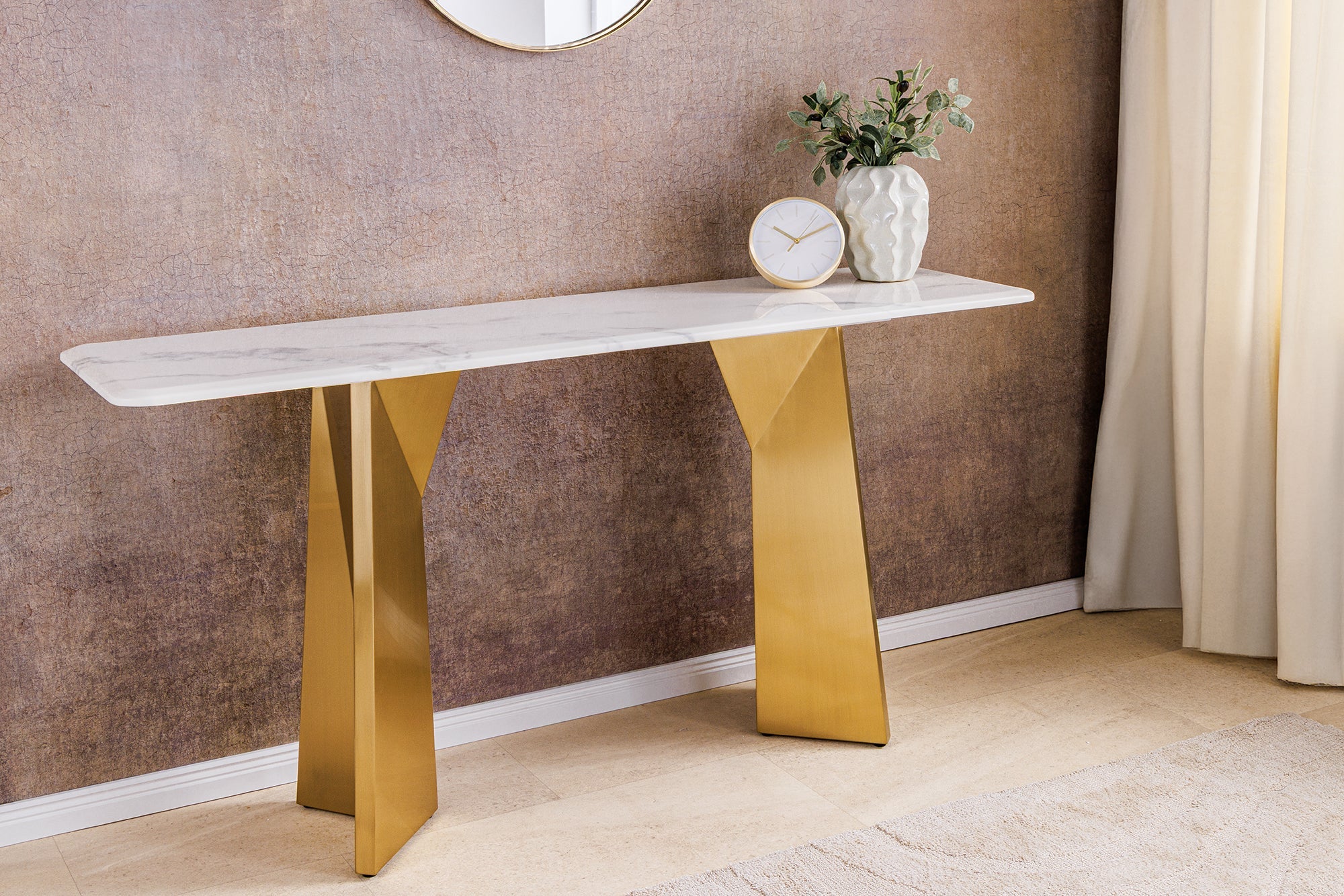 Invicta Consolă EXTRAVAGANCIA - 140cm | Marmură, Alb | 140x75x40 cm