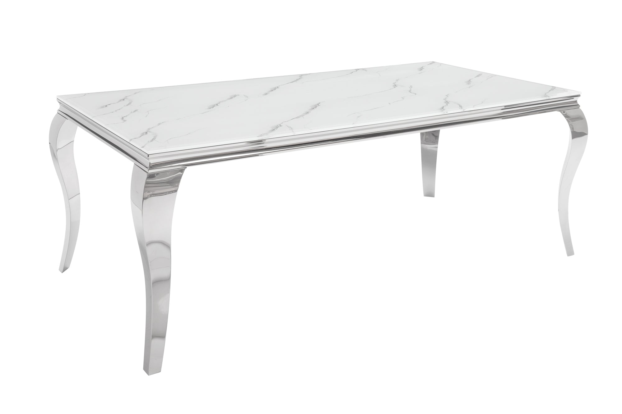 Invicta Masă dining MODERN BAROCK - 180cm | Marmură, Sticlă, Roșu | 185x75x95 cm