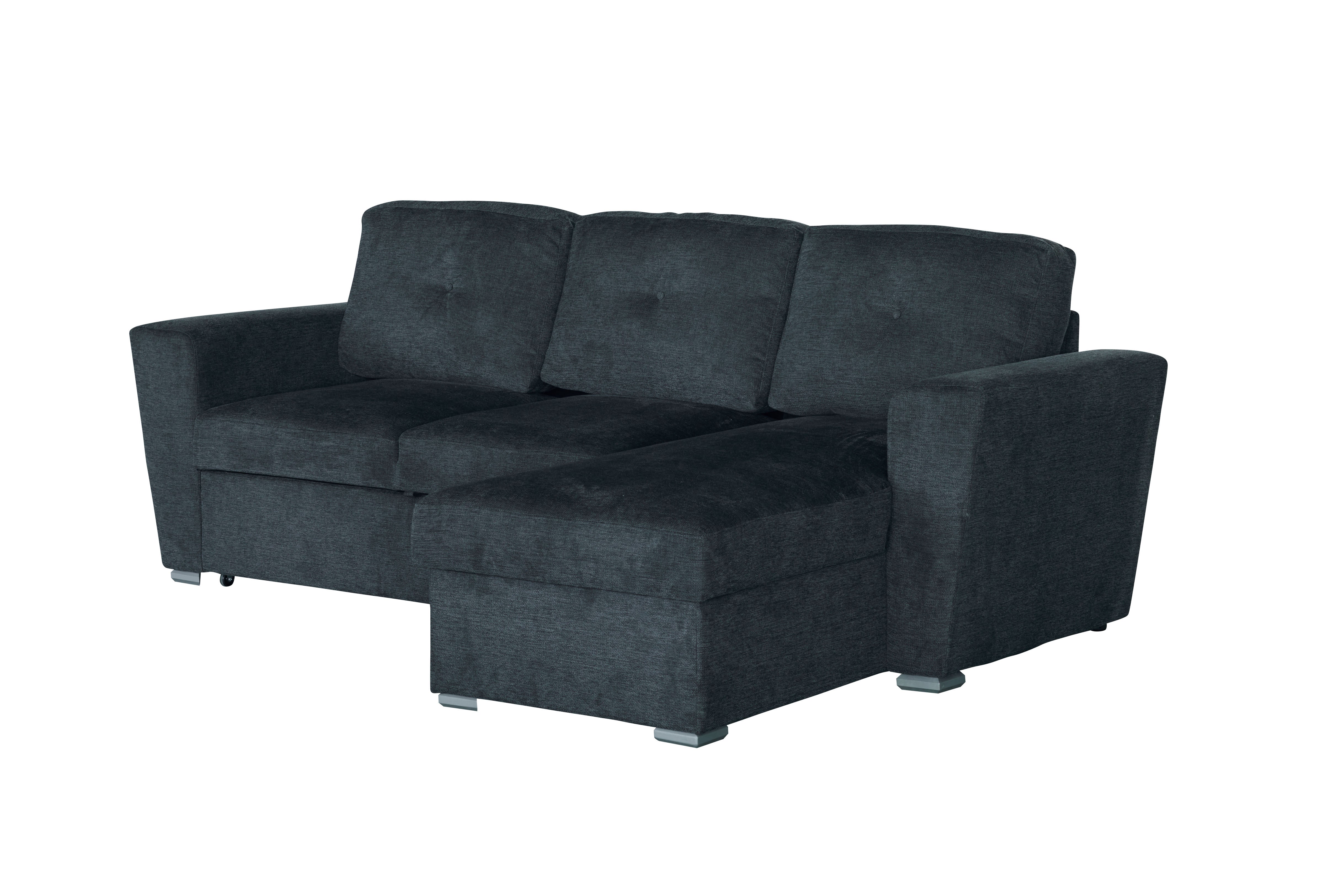 Invicta Canapea extensibilă APARTMENT - 245cm, 3 Locuri | Țesătură Texturată, Gri | 245x90x155 cm