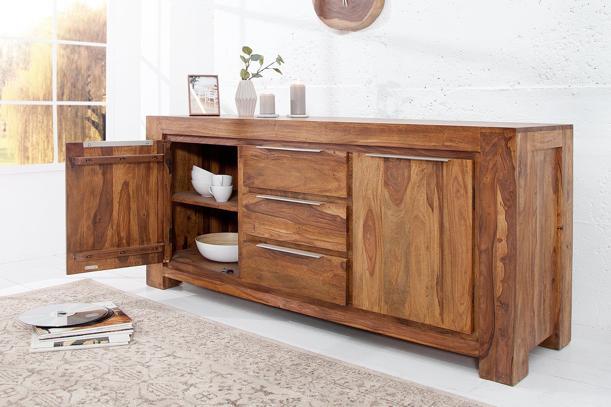 Invicta Comodă GIANT - 175cm | Sheesham | 175x76x50 cm