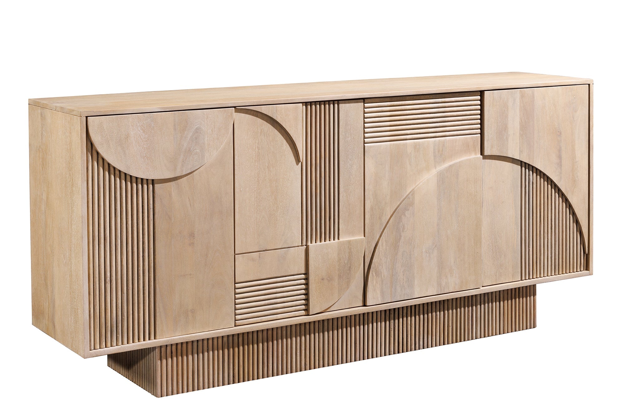 Invicta Comodă ART DECO - 170cm | Mango, Alb | 170x80x38 cm