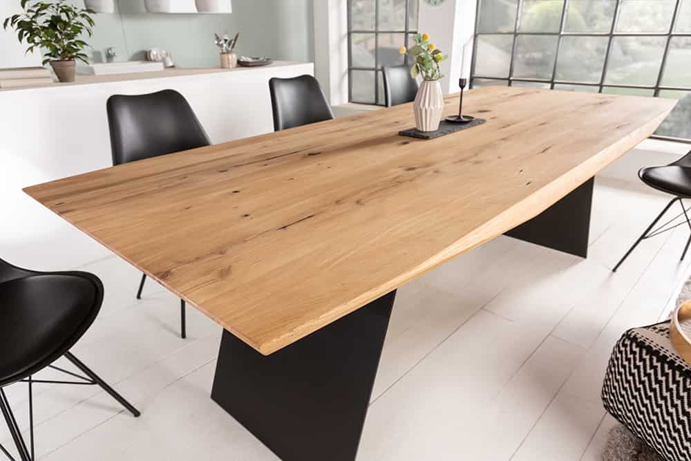 Invicta Masă dining GRAND OAK - 240cm | Stejar, Metal | 240x76x100 cm