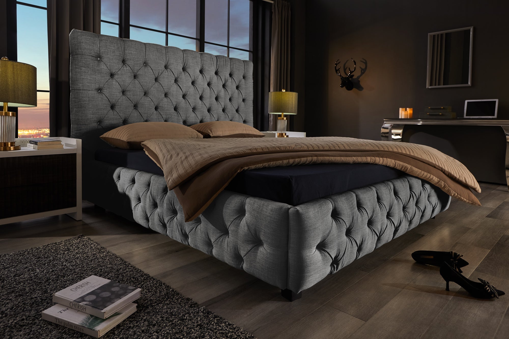 Invicta Pat PARIS CHESTERFIELD - 200cm | In, Gri | 210x138x220 cm