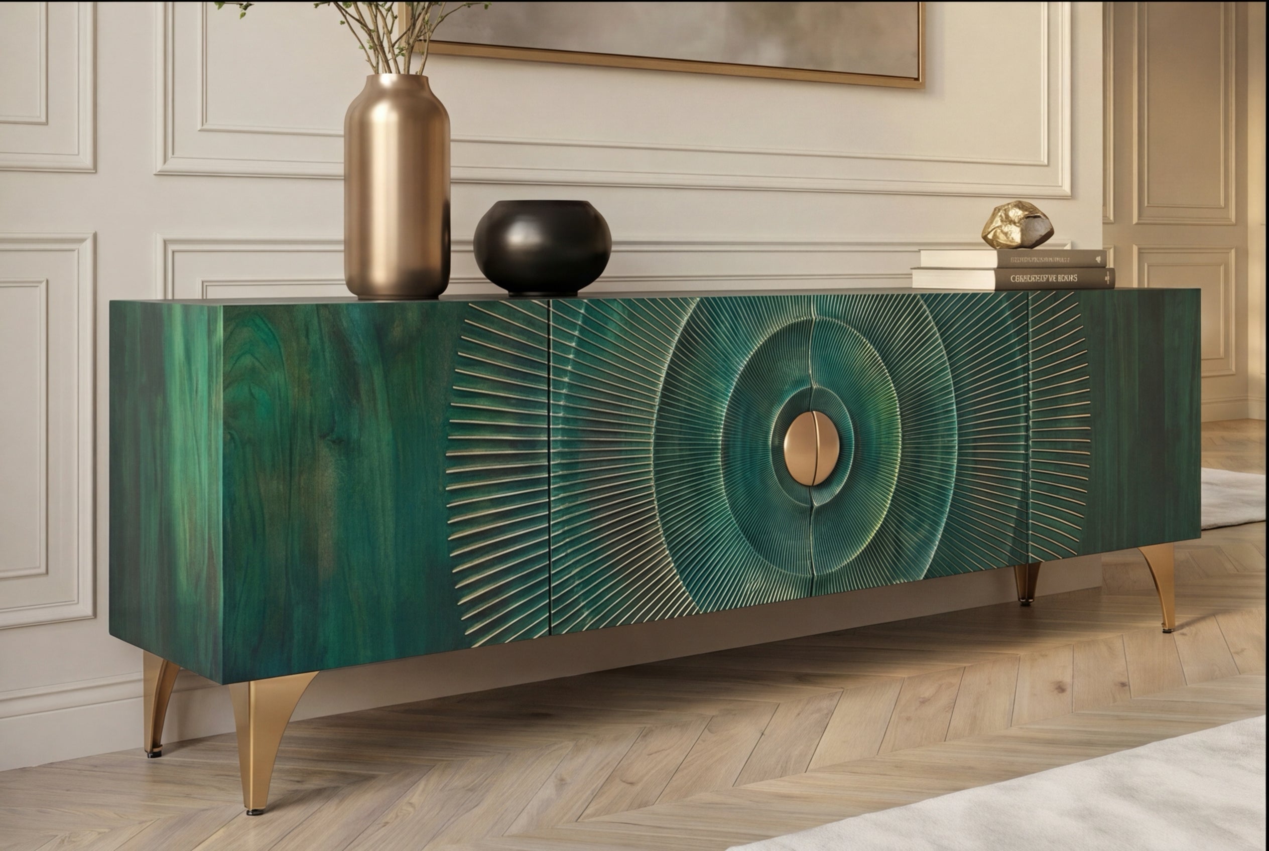 Invicta Comodă TV TV - 180cm | Mango, Auriu | 180x55x40 cm