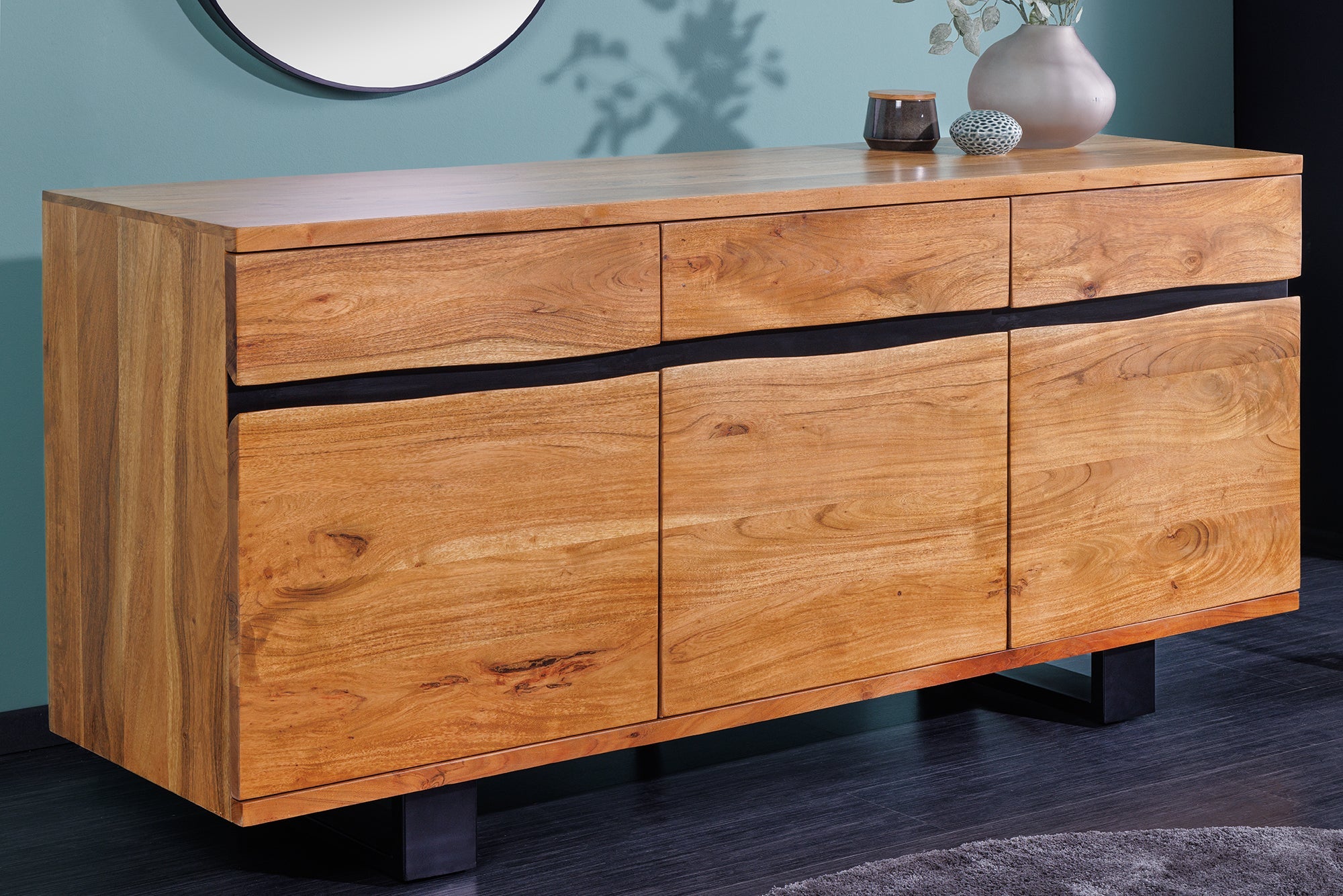 Invicta Comodă MAMMUT - 160cm | Acacia | 160x85x45 cm