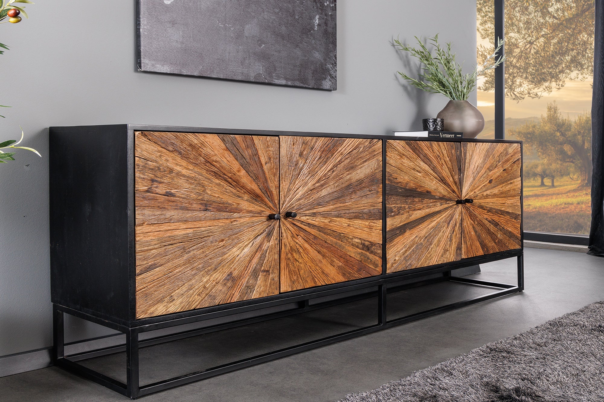 Invicta Comodă BARRACUDA - 180cm | Mango, Maro | 177x75x38 cm