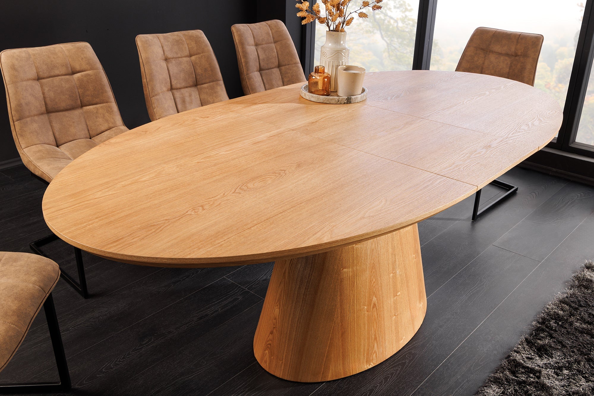 Invicta Masă dining UNIQUE - 200cm | Stejar, Roșu